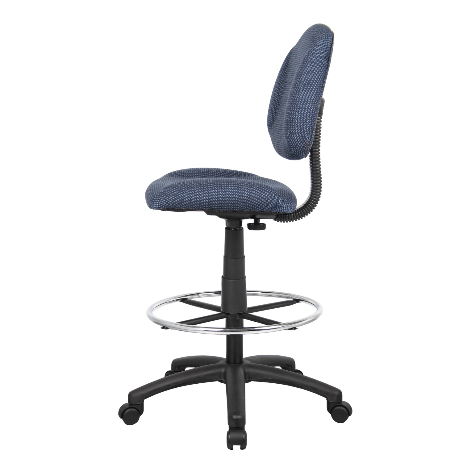 Boss Office Products Drafting Stool, No Arms, Blue/Chrome, B1615-BE - Image 5