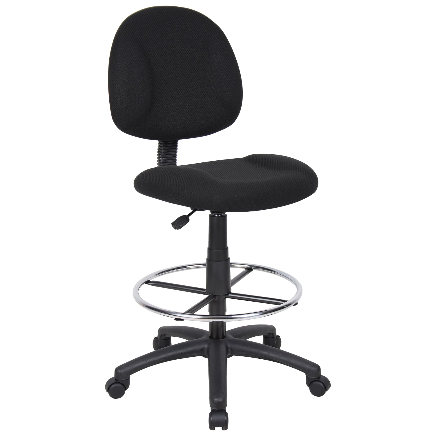 Boss Office Products Ergonomic Works Adjustable Drafting Chair Without Arms, Black/Chrome - Image 3