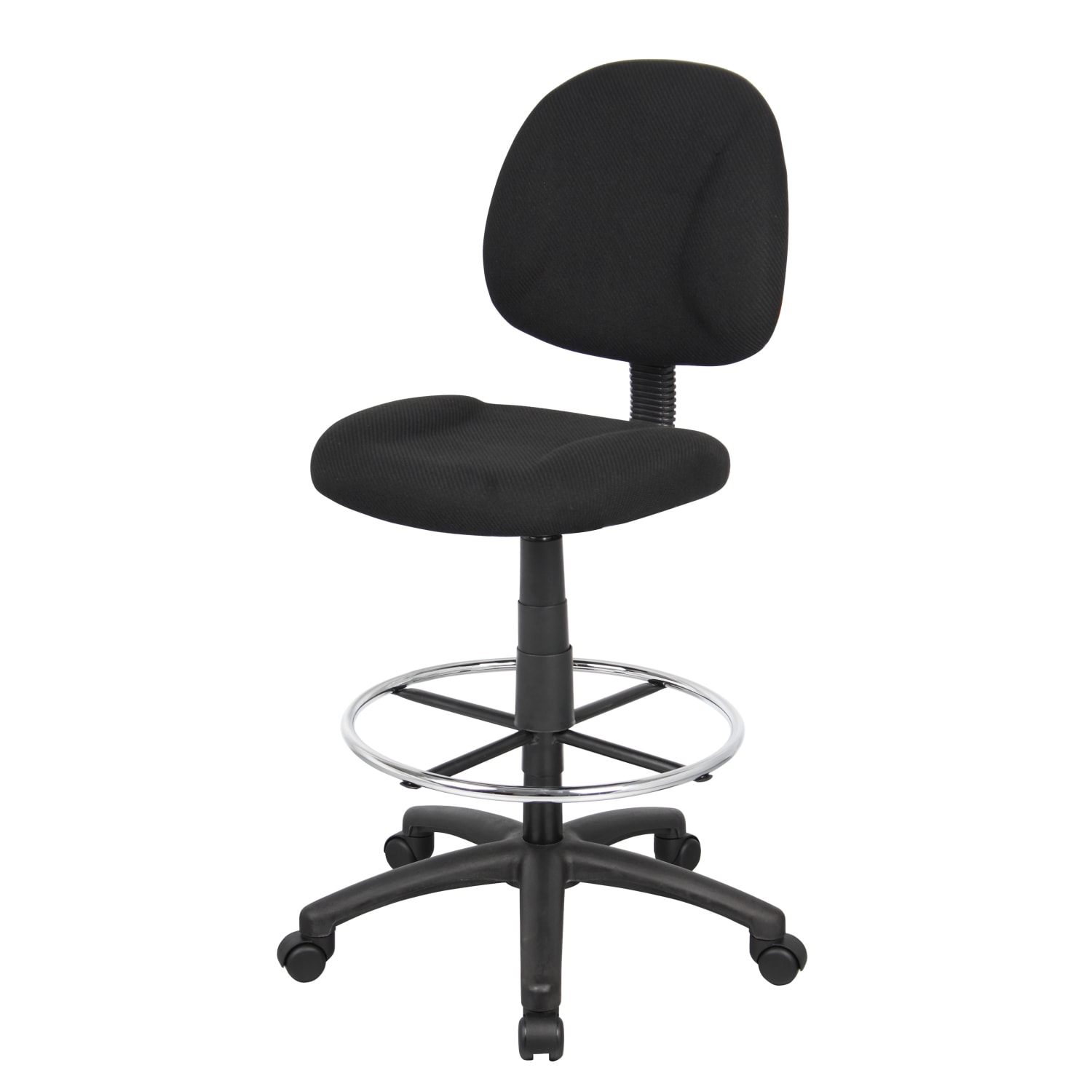 Boss Office Products Ergonomic Works Adjustable Drafting Chair Without Arms, Black/Chrome - Image 4