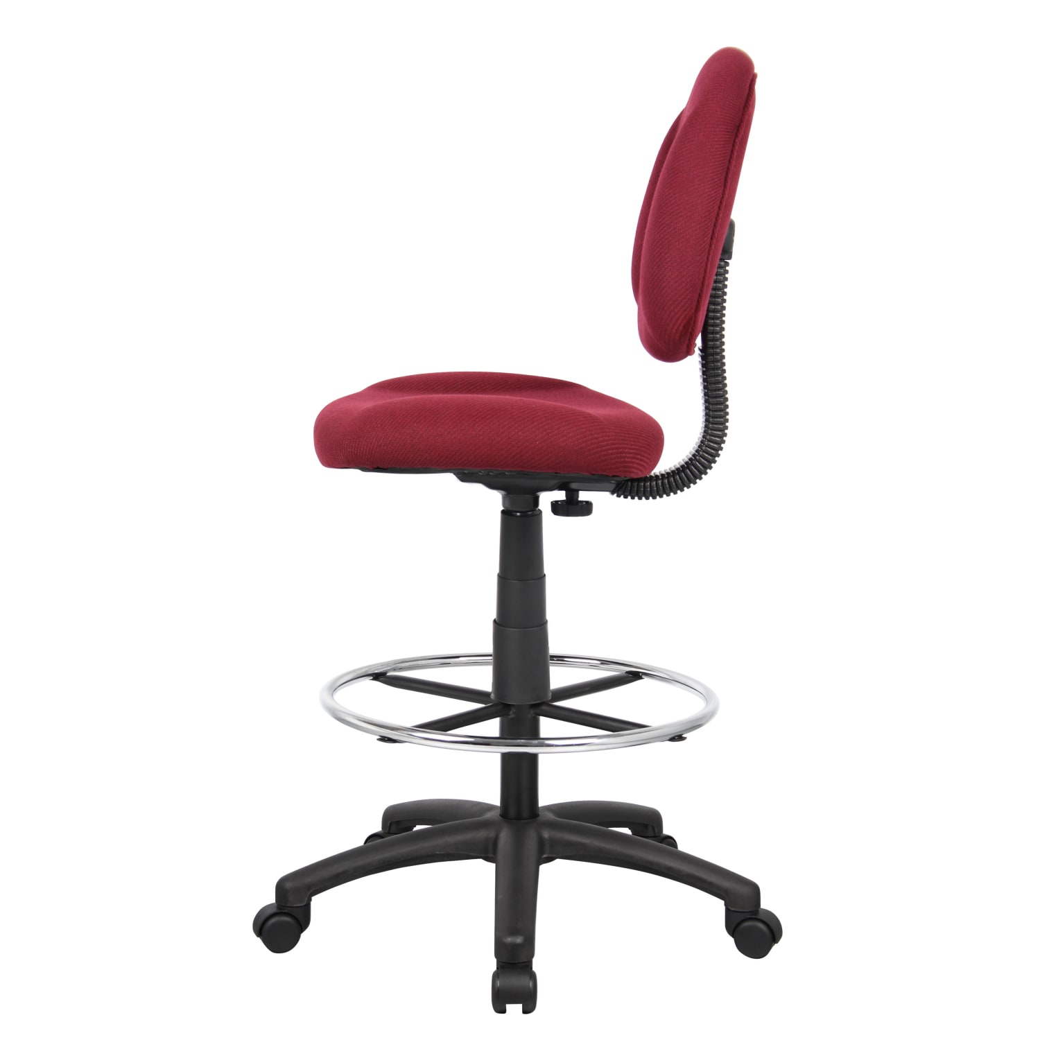 Boss Office Products Drafting Stool, No Arms, Burgundy/Chrome, B1615-BY - Image 5