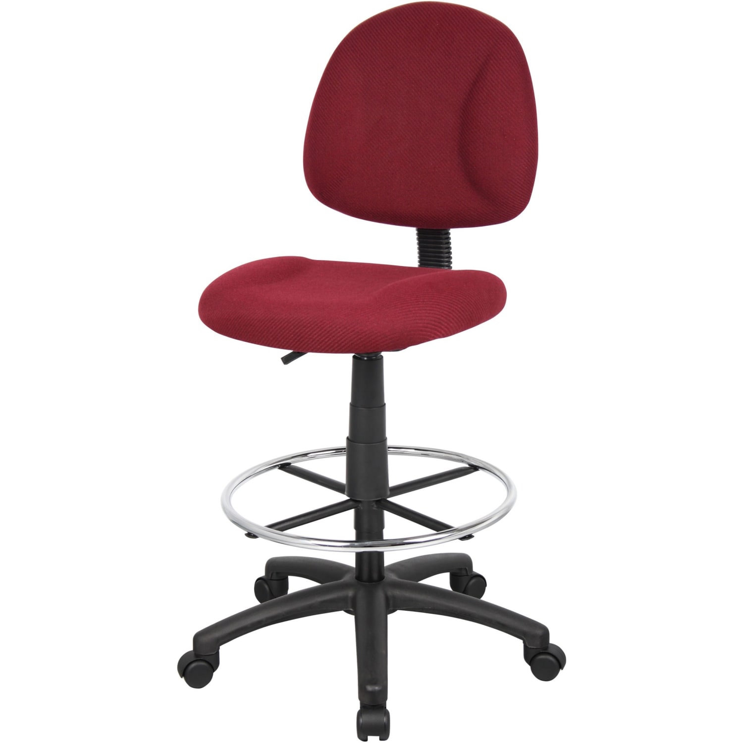Boss Office Products Drafting Stool No Arms BurgundyChrome B1615BY PopularChairscom Boss Office Products Drafting Stool No Arms BurgundyChrome B1615 BY PopularChairscom