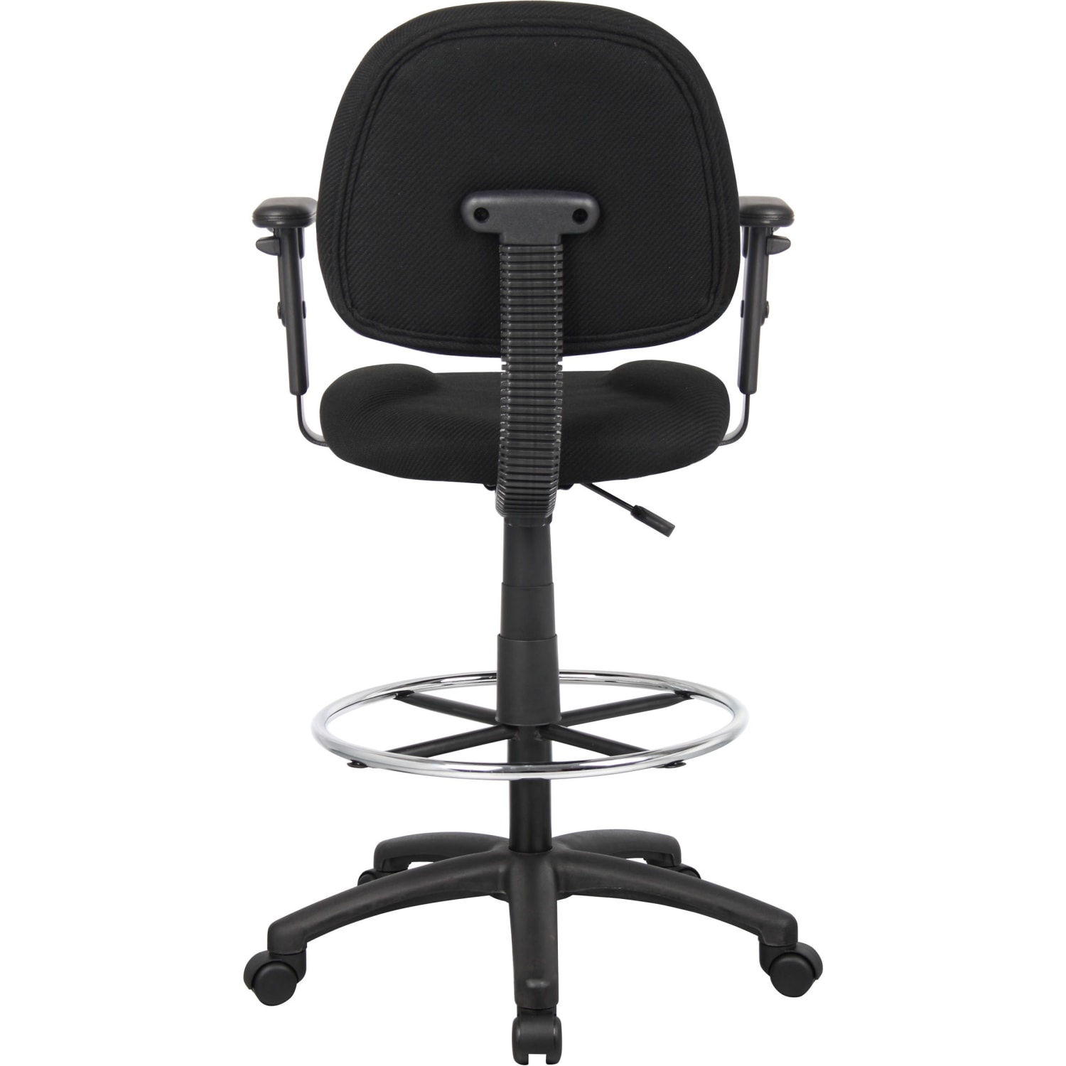 Boss Office Products Drafting Stool Adjustable Arms Black B1616 BK PopularChairscom