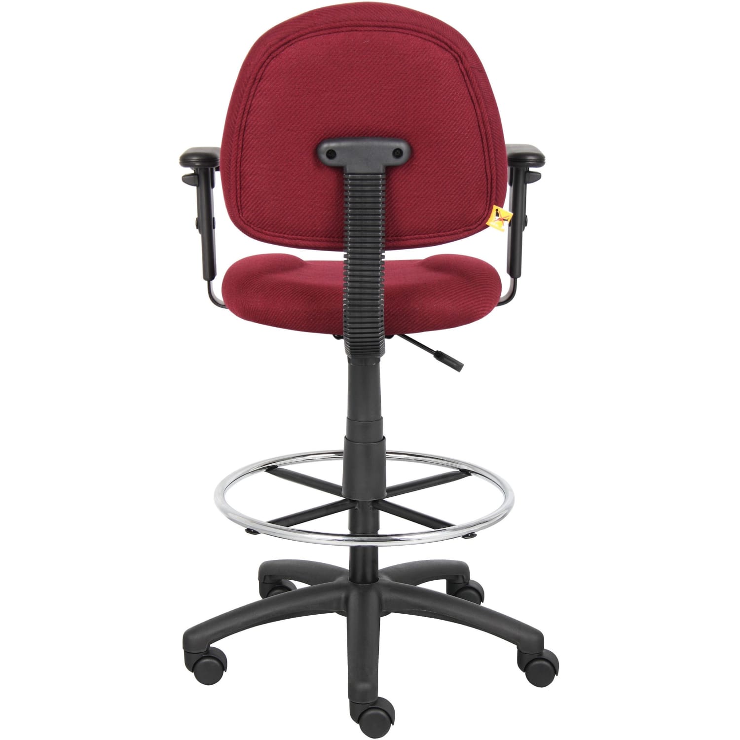 Boss Office Products Drafting Stool Adjustable Arms Burgundy B1616 BY PopularChairscom