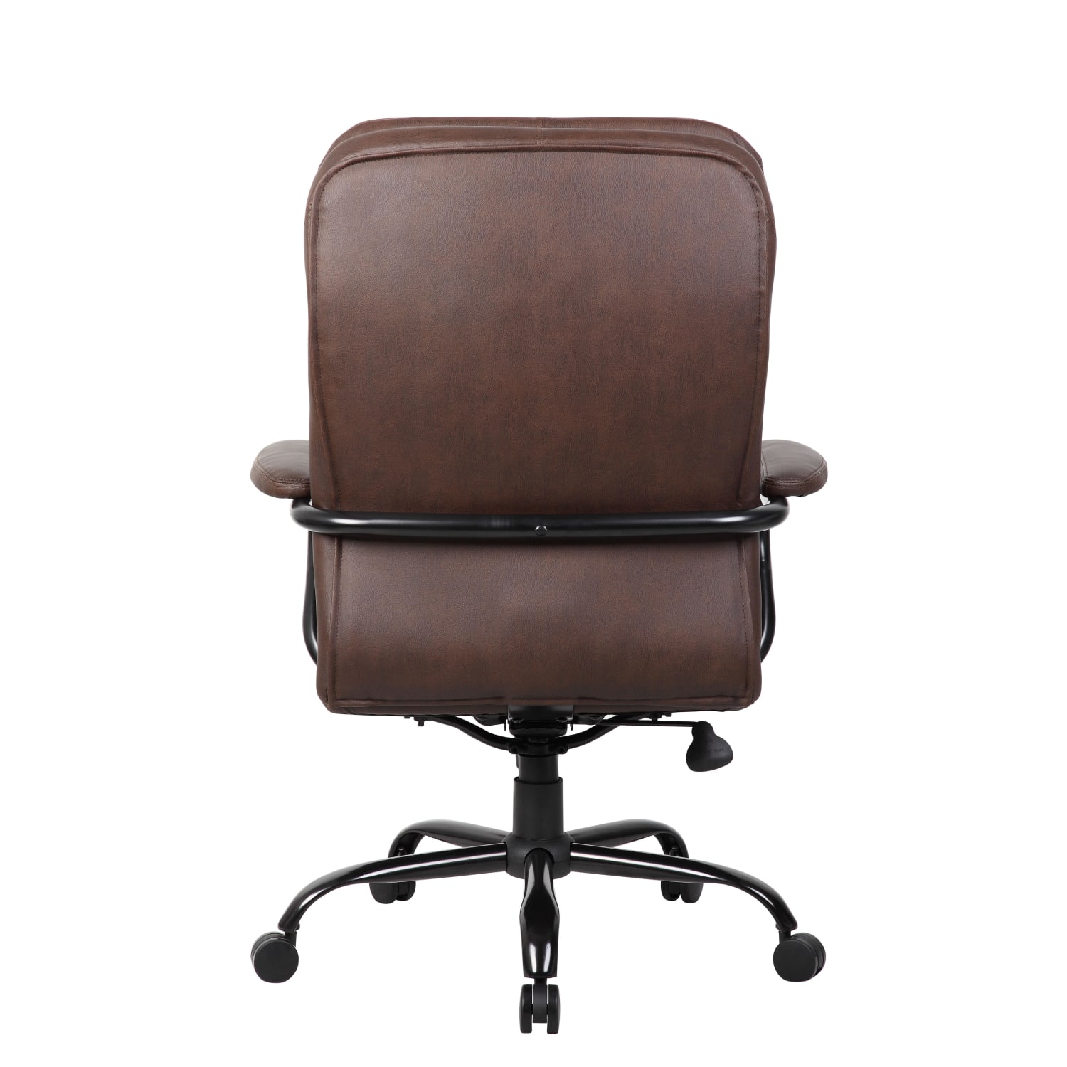 Boss Office Products Heavy-Duty Pillow-Top High-Back Chair, Bomber Brown/Silver - Image 5