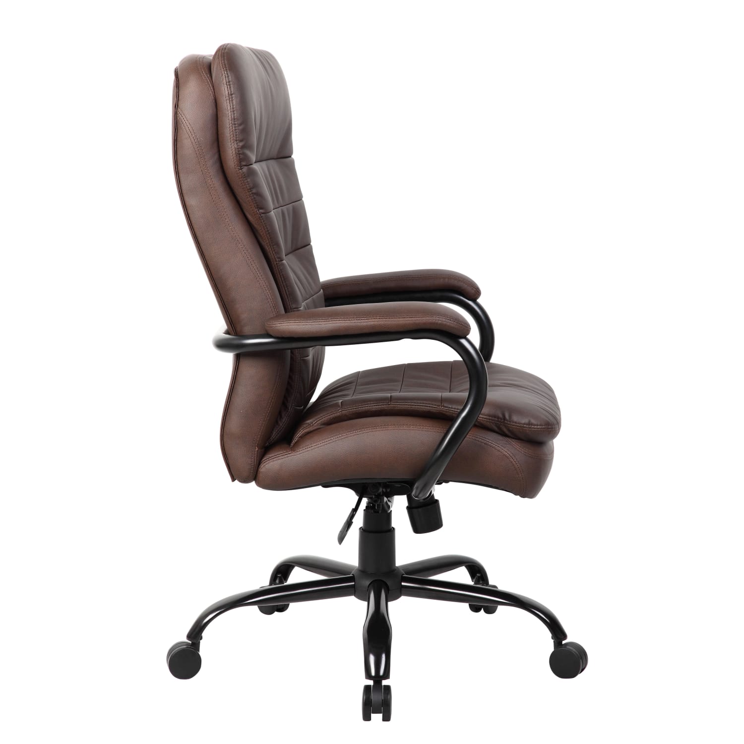 Boss Office Products HeavyDuty PillowTop HighBack Chair Bomber BrownSilver PopularChairscom Boss Office Products Heavy Duty Pillow Top High Back Chair Bomber BrownSilver PopularChairscom