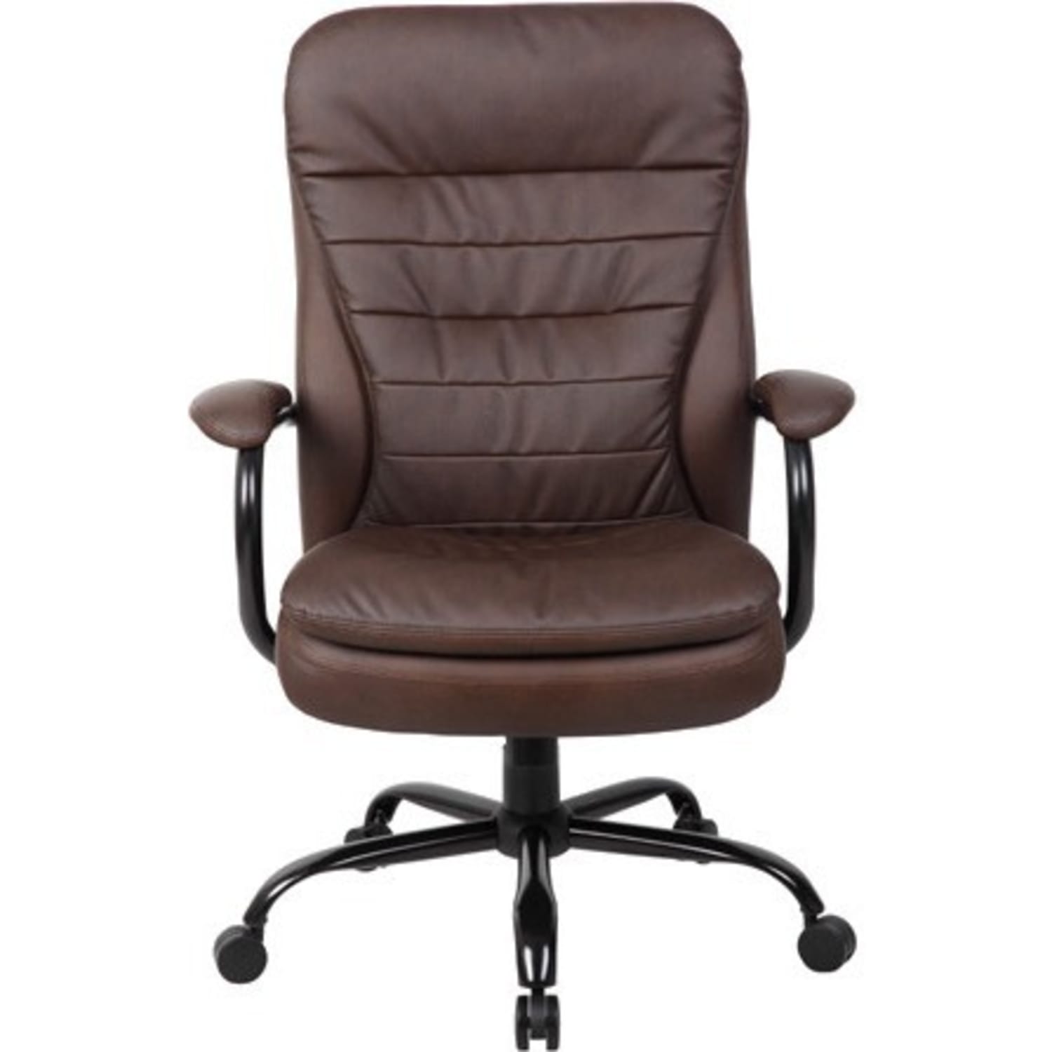 Boss Office Products HeavyDuty PillowTop HighBack Chair Bomber BrownSilver PopularChairscom Boss Office Products Heavy Duty Pillow Top High Back Chair Bomber BrownSilver PopularChairscom