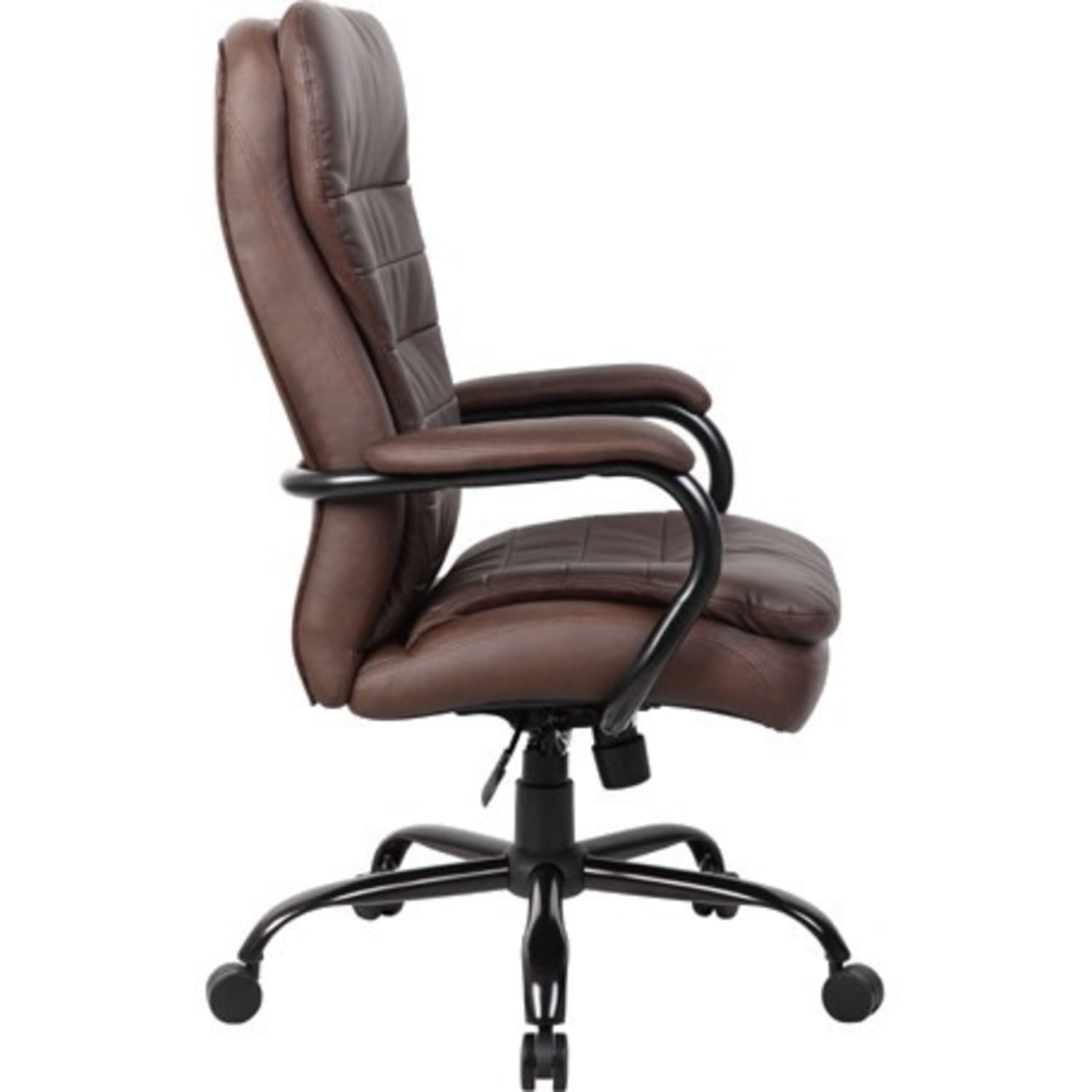 Boss Office Products HeavyDuty PillowTop HighBack Chair Bomber BrownSilver PopularChairscom Boss Office Products Heavy Duty Pillow Top High Back Chair Bomber BrownSilver PopularChairscom