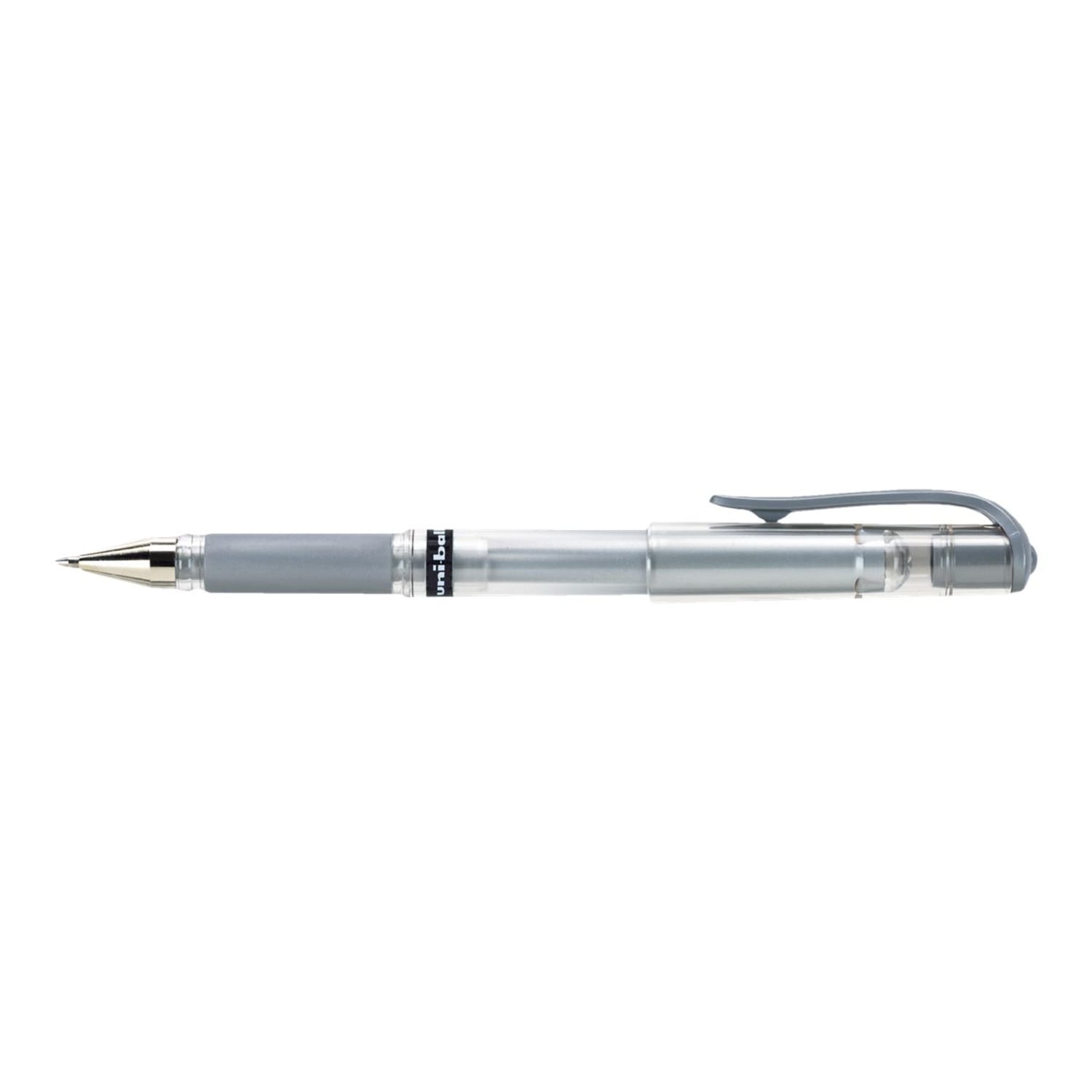 uni-ball 207 Impact Gel Pen, Bold Point, 1.0 mm, Clear Barrel, Silver Ink