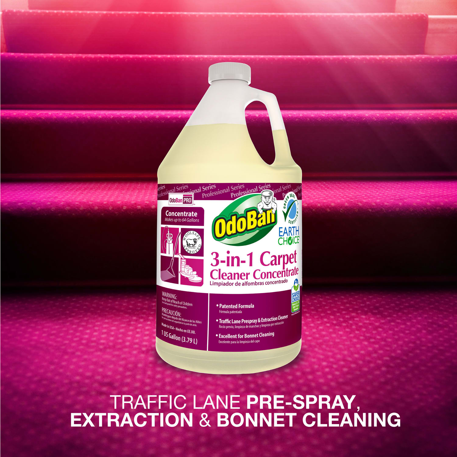 OdoBan Professional Series Cleaning 3-In-1 Carpet Cleaner Concentrate, 1 Gallon, Pack Of 2 Jugs - Image 4