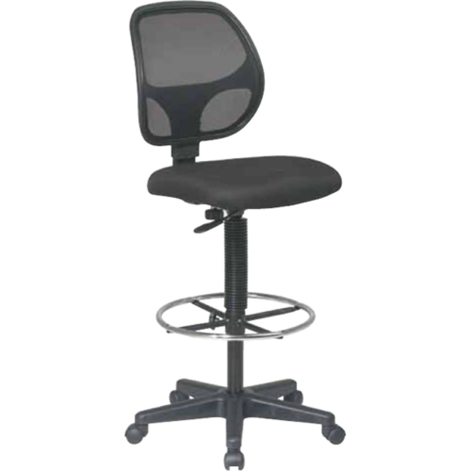 Office Star Deluxe Mesh Back Drafting Chair With Foot Ring Black PopularChairscom