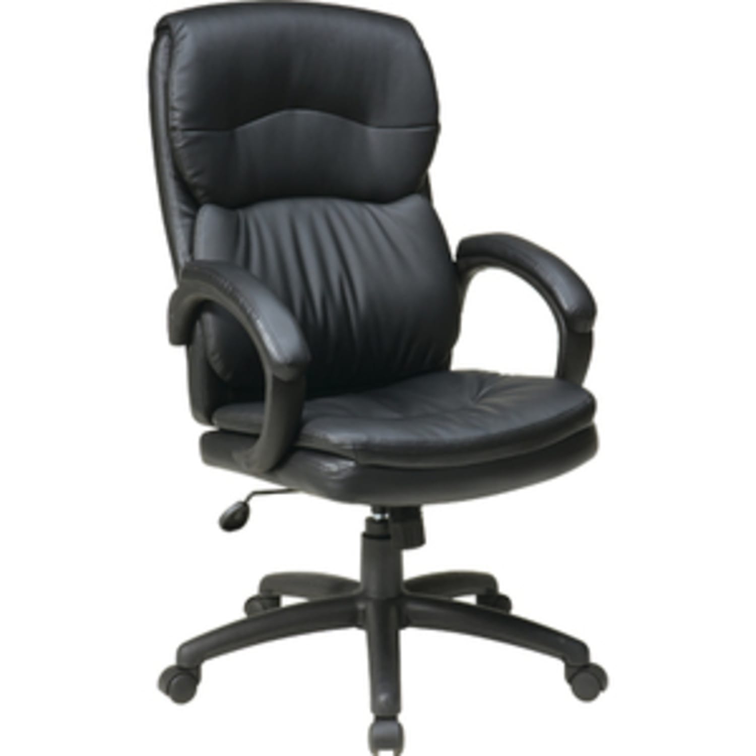Office Star Work Smart Bonded Leather High Back Chair Black PopularChairscom