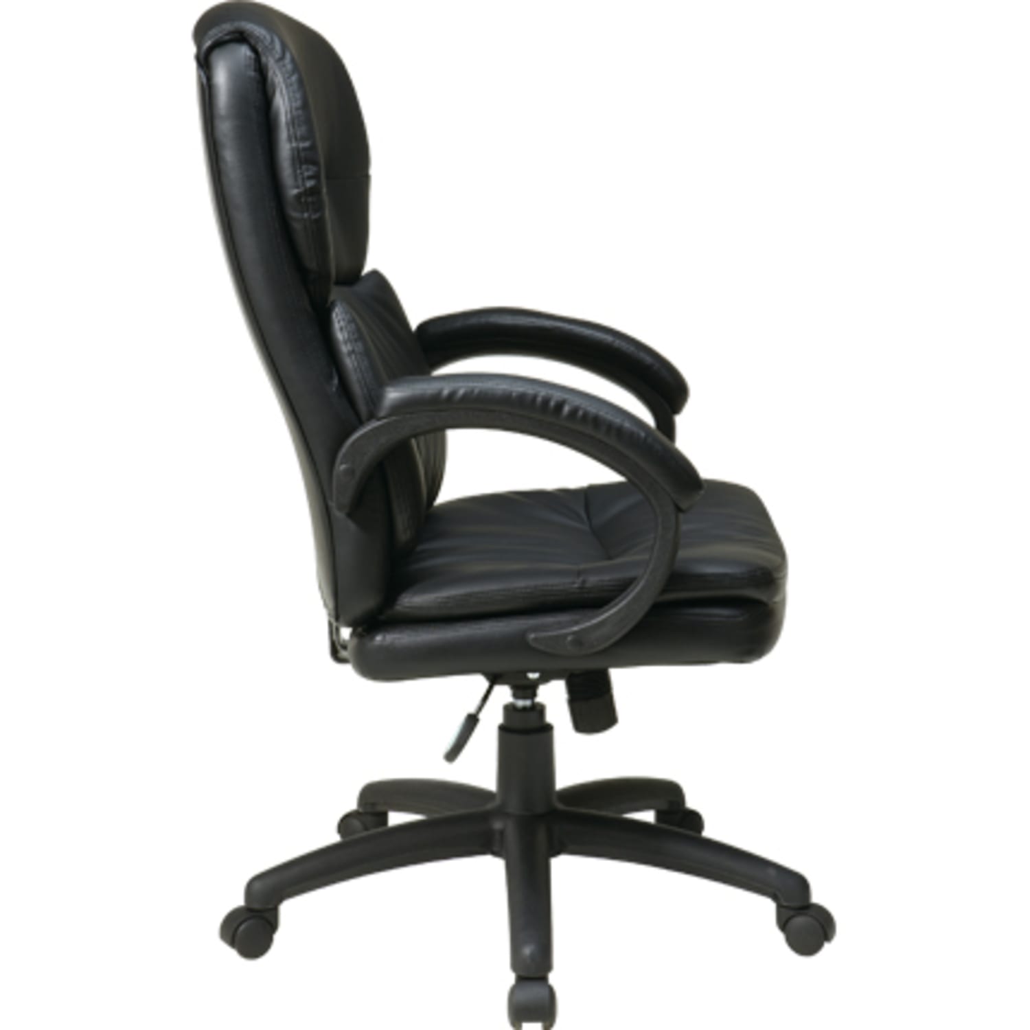Office Star Work Smart Bonded Leather High Back Chair Black PopularChairscom