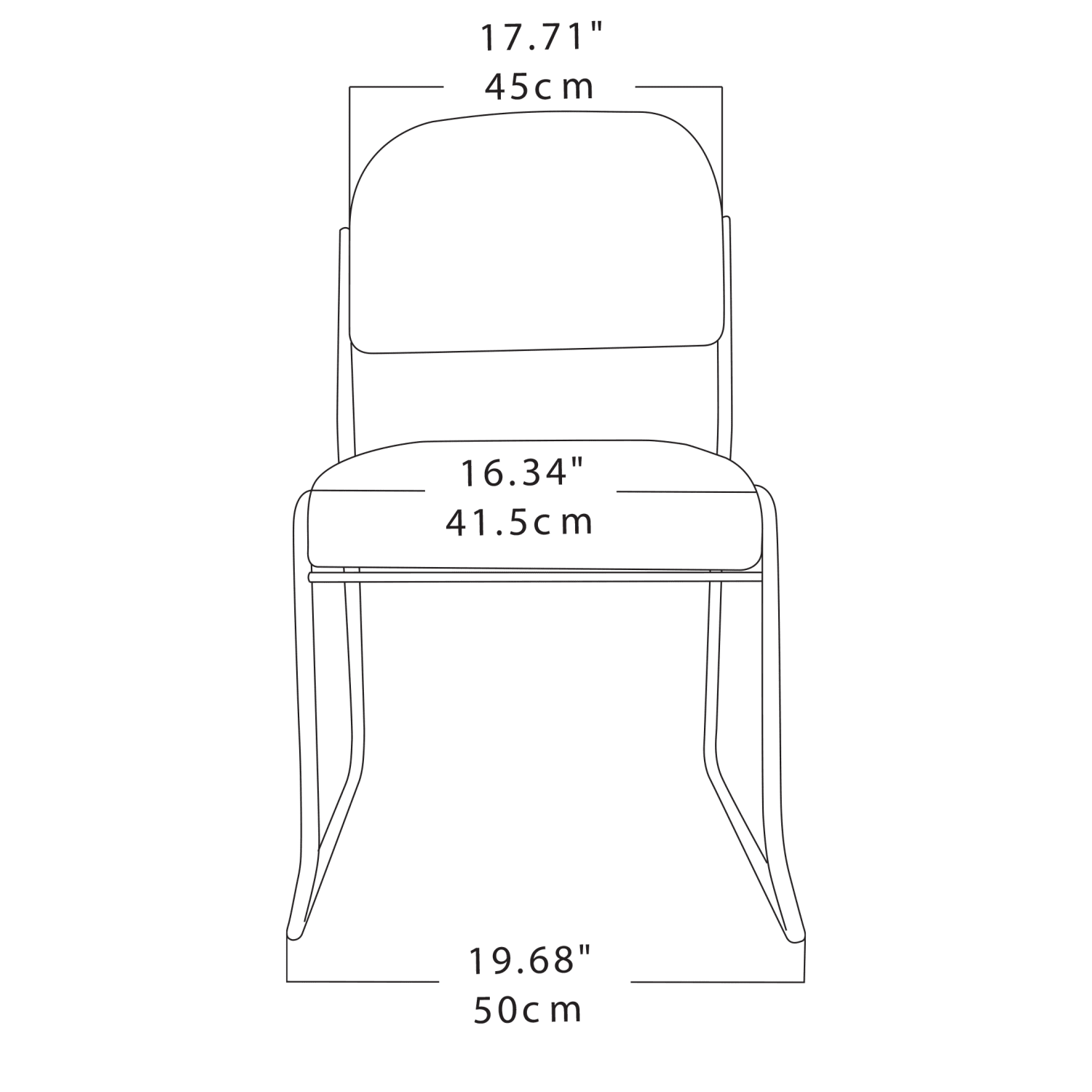 Realspace Sled-Base Padded Fabric Seat, Fabric Back Stacking Chair 22in Seat Width, Black Seat/Chrome Frame, Quantity: 1 - Image 6
