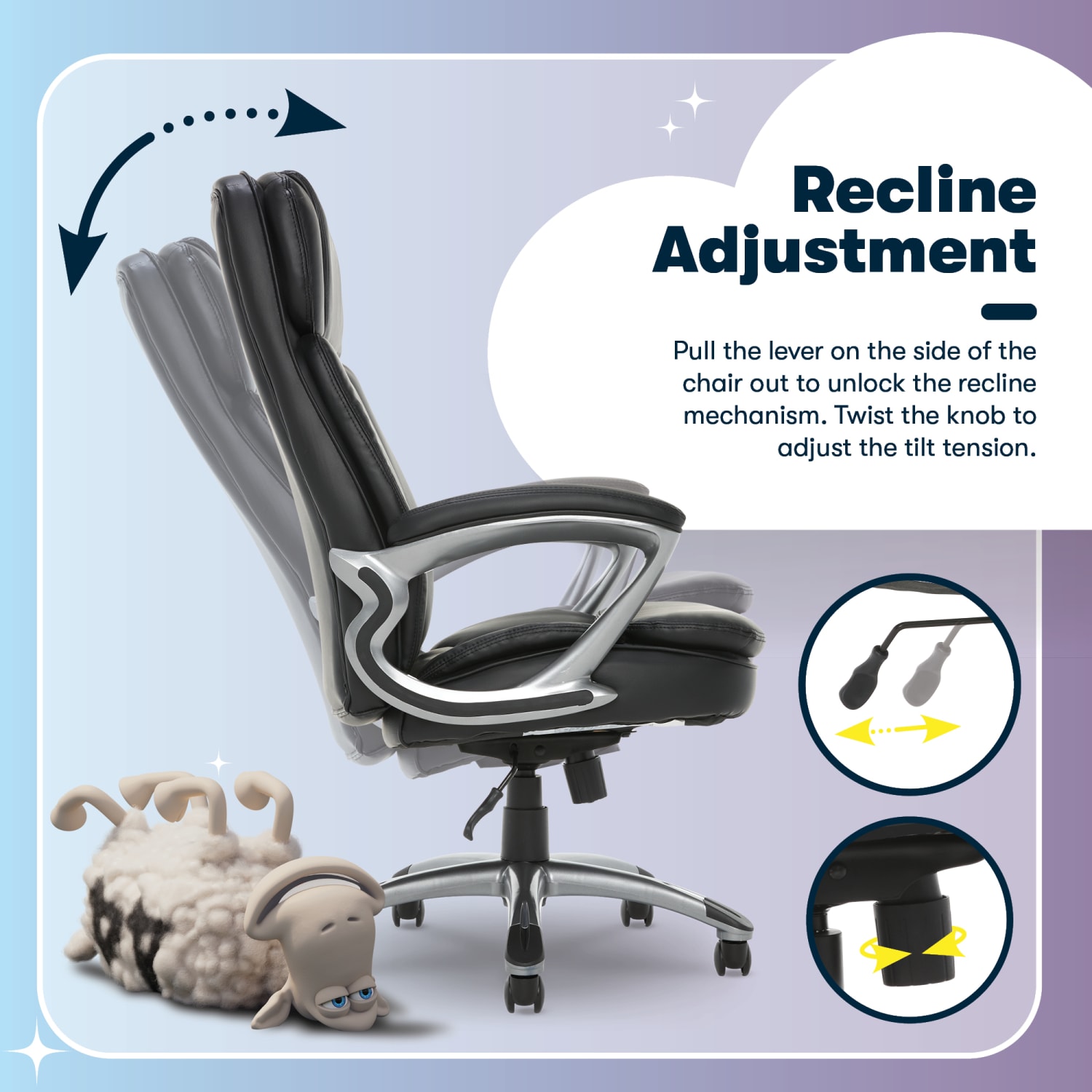 Serta Big And Tall Ergonomic Bonded Leather HighBack Office Chair BlackSilver PopularChairscom Serta Big And Tall Ergonomic Bonded Leather High Back Office Chair BlackSilver PopularChairscom