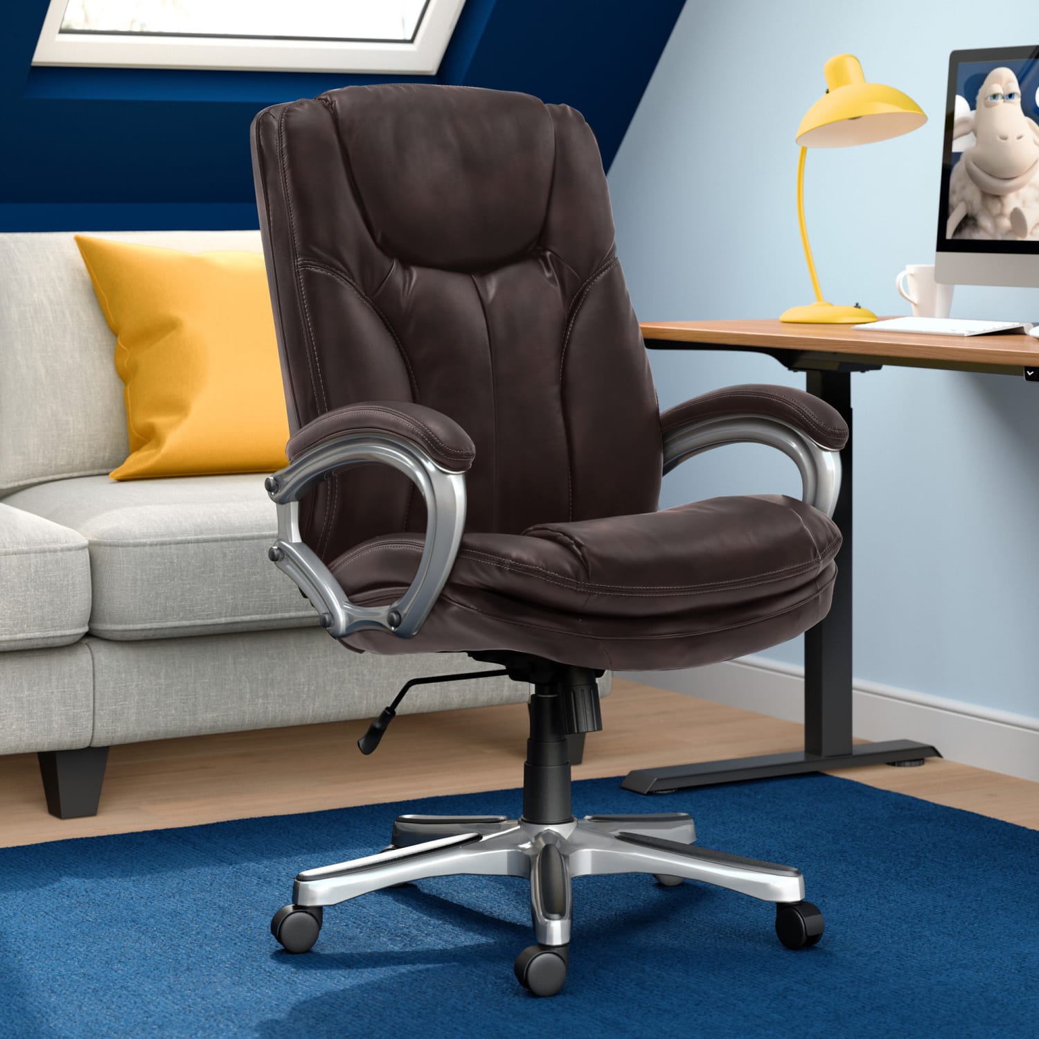 Serta Benton Big And Tall HighBack Chair Roasted ChestnutSilver PopularChairscom Serta Benton Big And Tall High Back Chair Roasted ChestnutSilver PopularChairscom