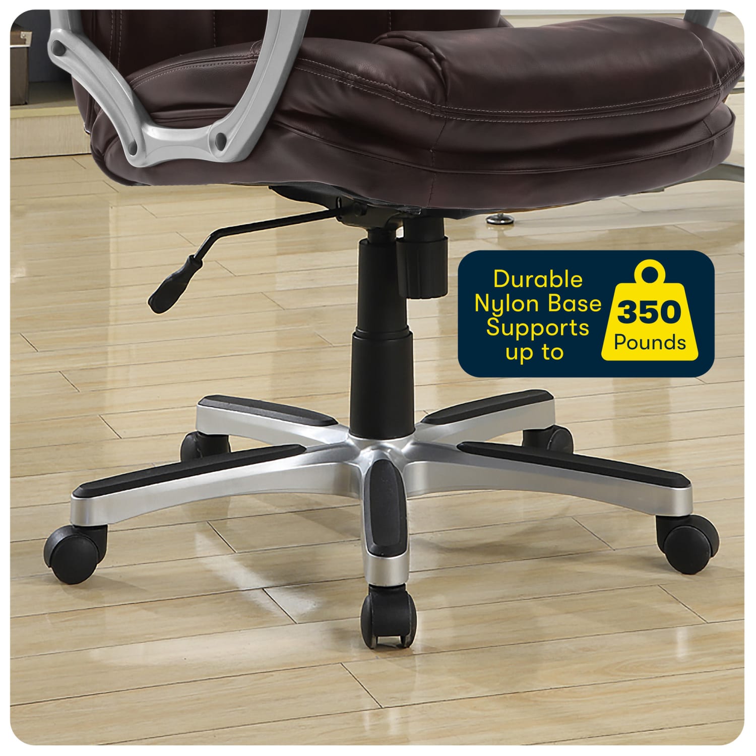 Serta Benton Big And Tall High-Back Chair, Roasted Chestnut/Silver - Image 10