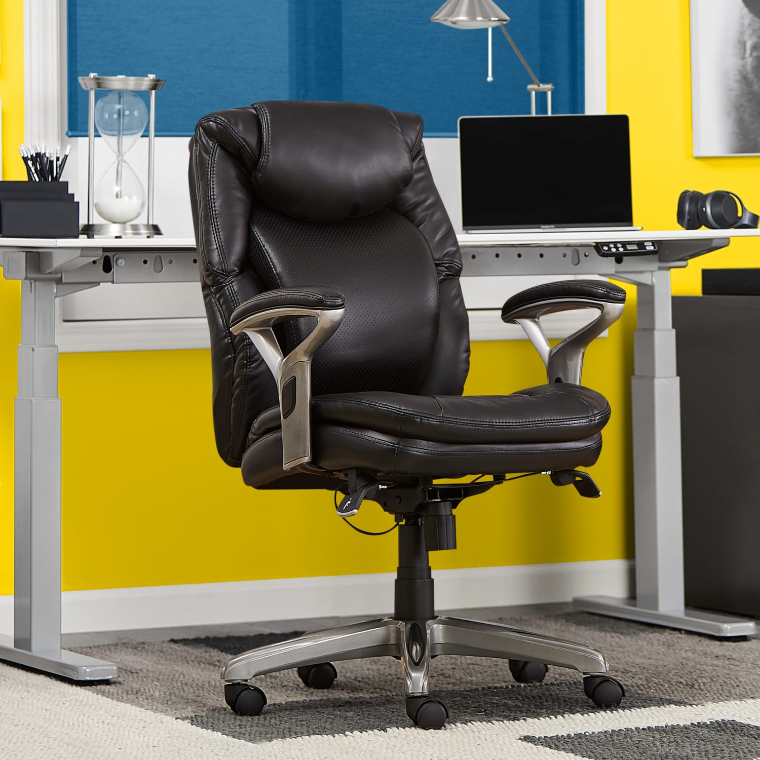 Serta Anniston Ergonomic Mid-Back Office Chair, Smooth Black - Image 5