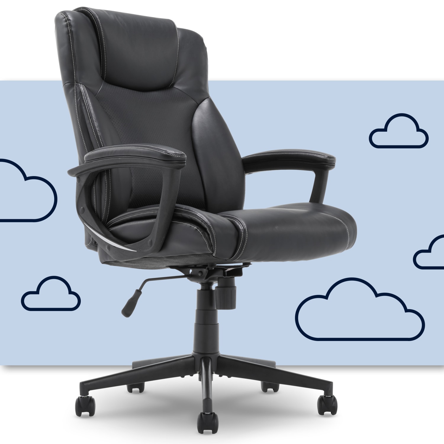 Serta Connor Office Chair, Bonded Leather, Black - Image 5