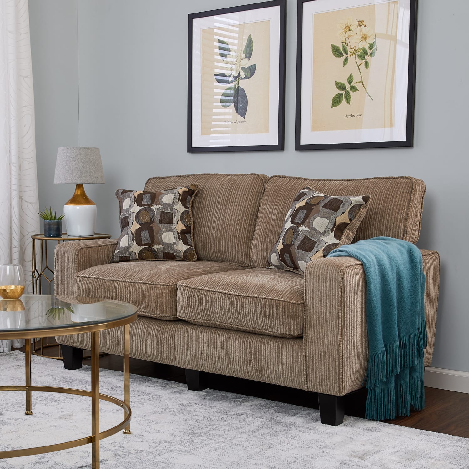 Serta RTA Santa Cruz Collection Fabric Loveseat Sofa, 61inW, Platinum - Image 9