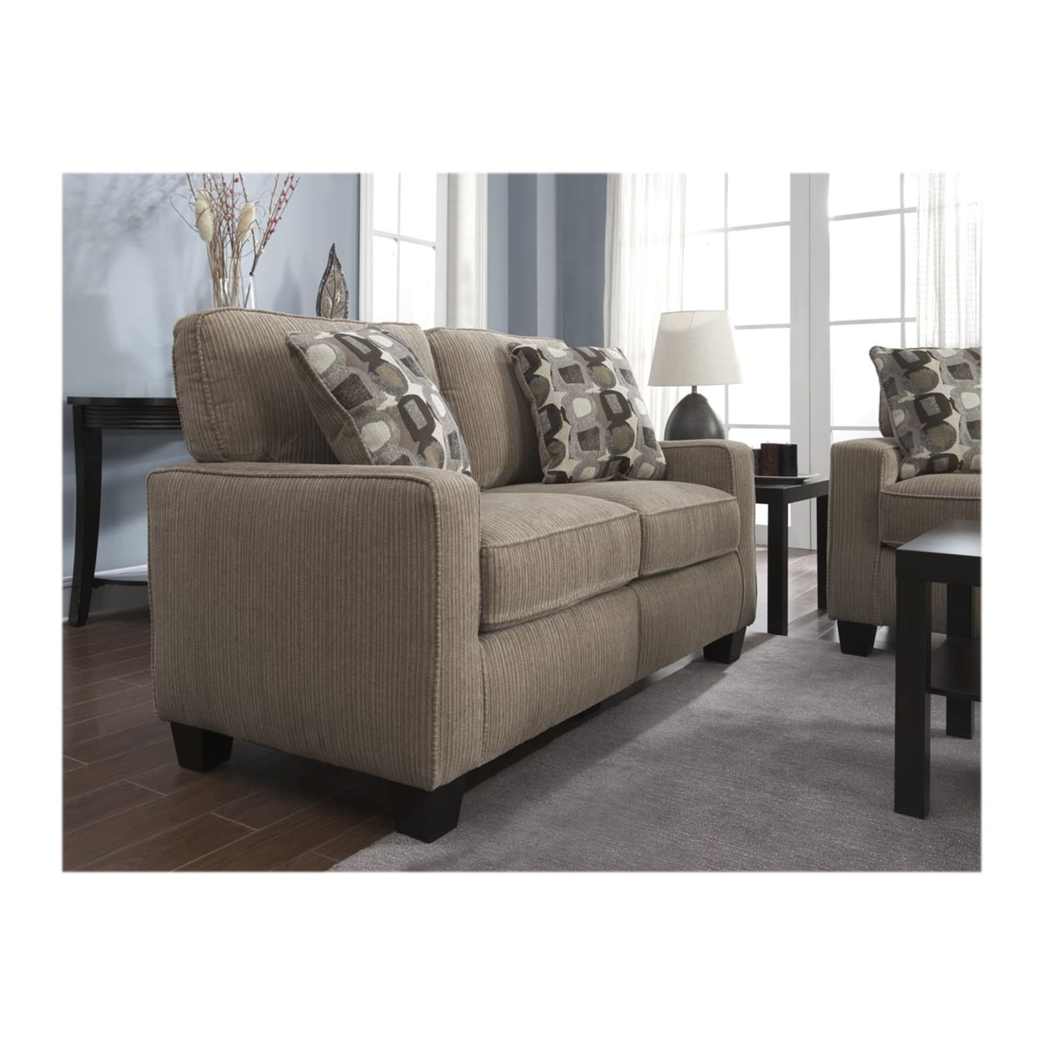 Serta RTA Santa Cruz Collection Fabric Loveseat Sofa, 61inW, Platinum - Image 13