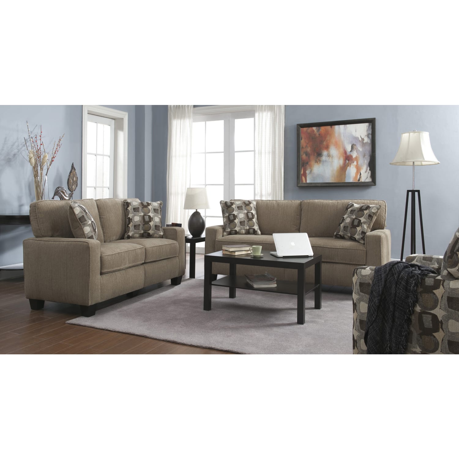Serta RTA Santa Cruz Collection Fabric Sofa, 73inW, Platinum - Image 8