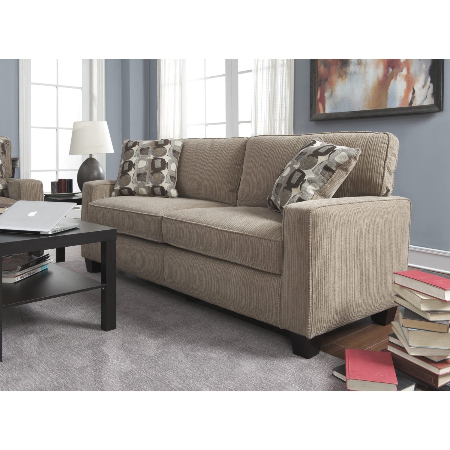 Serta RTA Santa Cruz Collection Fabric Sofa, 73inW, Platinum - Image 9
