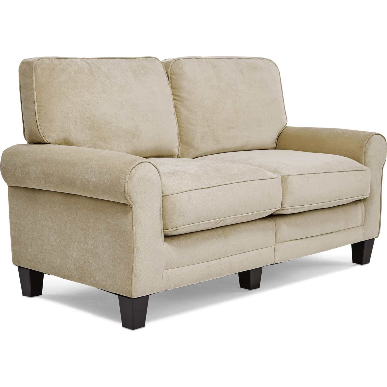 Serta RTA Copenhagen Collection Fabric Loveseat Sofa 61inW Vanity Beige PopularChairscom