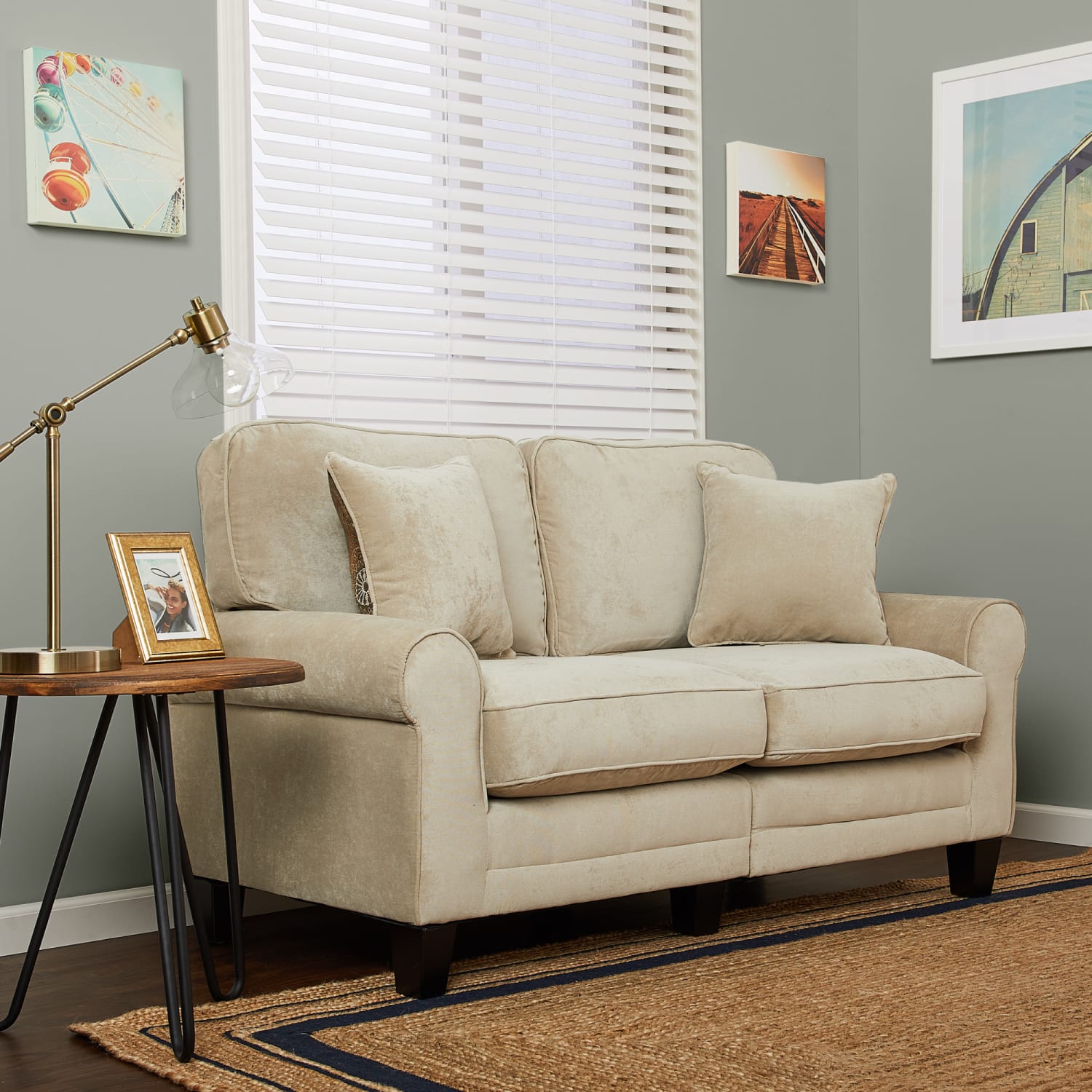 Serta RTA Copenhagen Collection Fabric Loveseat Sofa, 61inW, Vanity Beige - Image 9