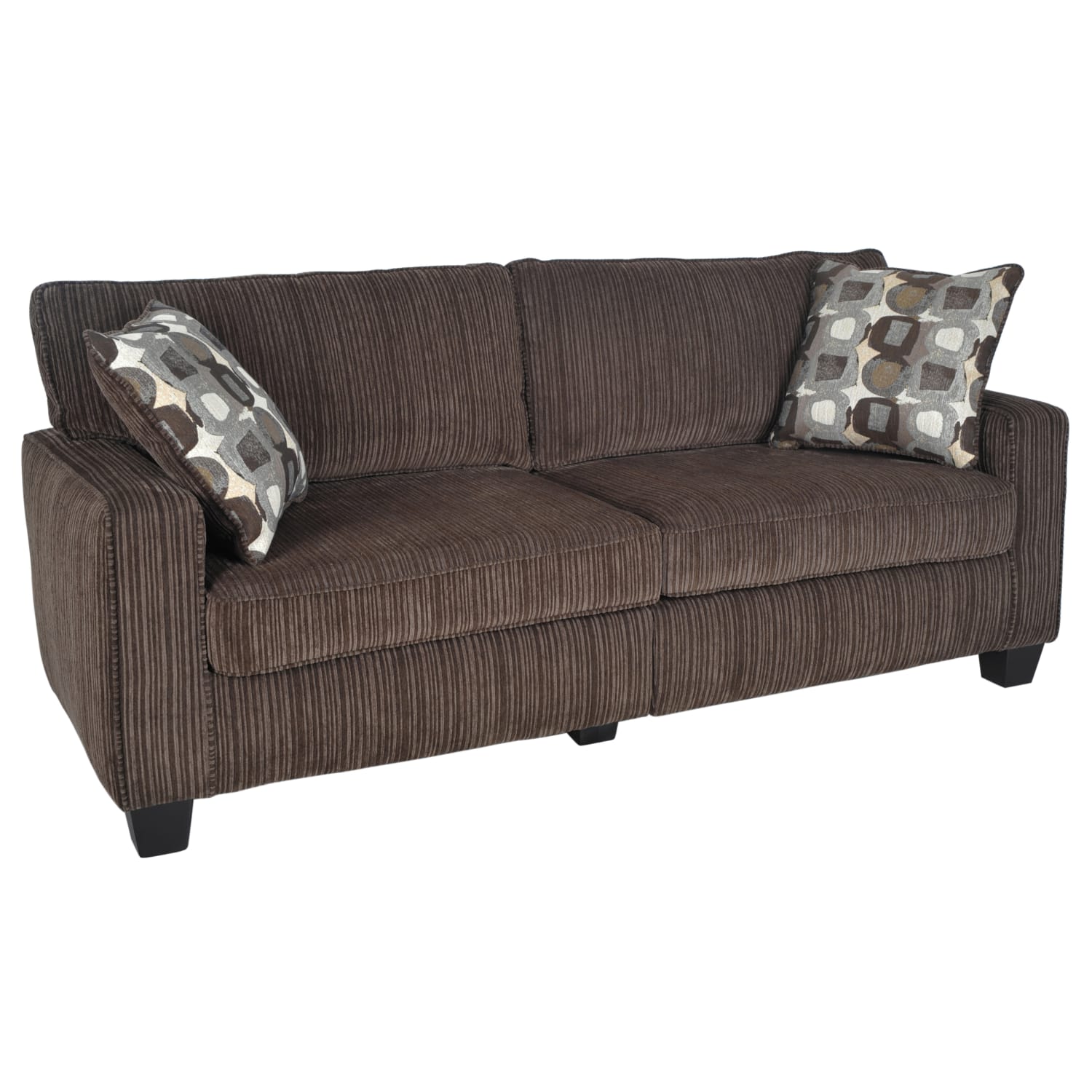 Serta RTA San Paolo Collection Fabric Sofa 78inW Mink Brown PopularChairscom