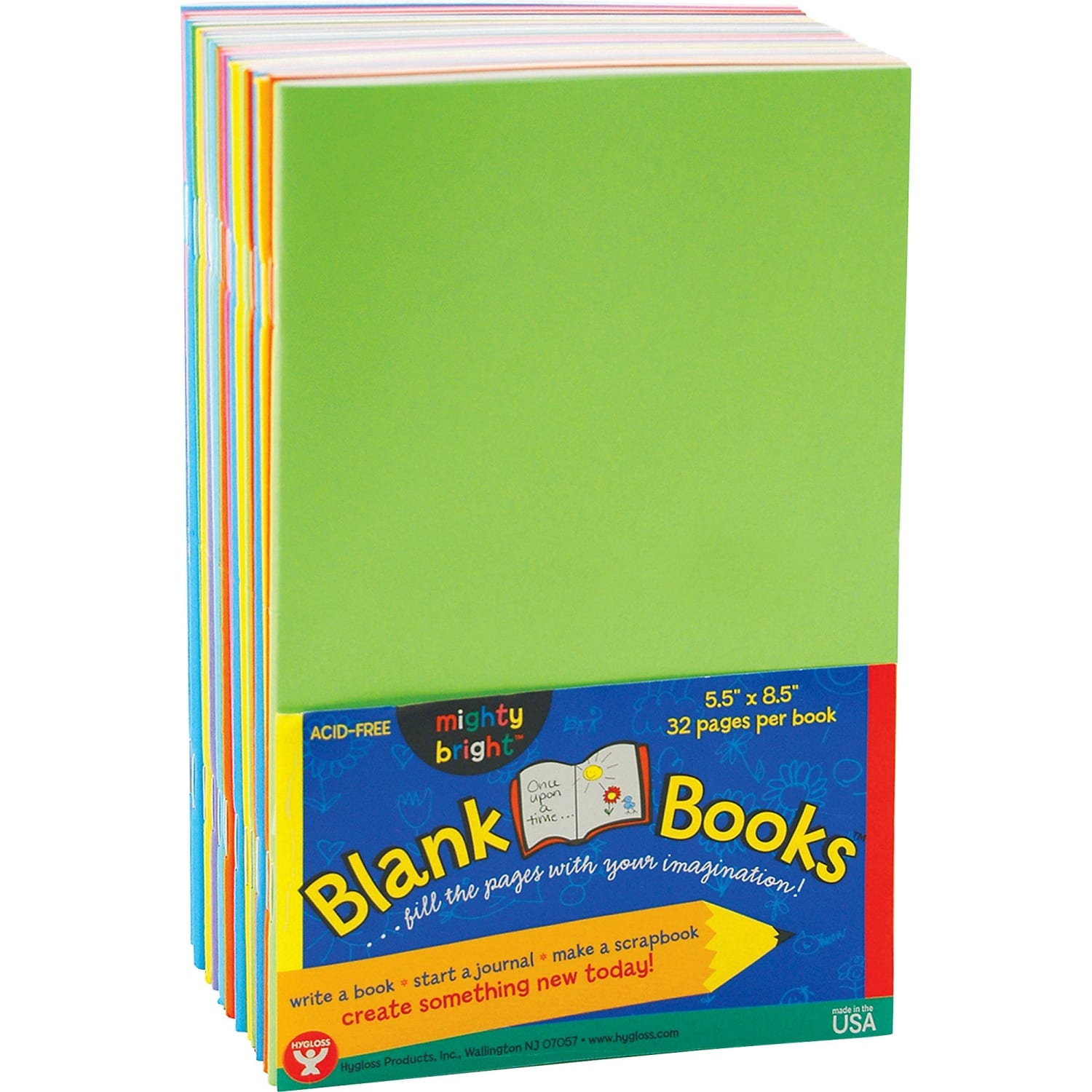 Hygloss Mighty Brights Blank Paperback Books, 5in x 8in, 32 Pages (16 Sheets), Assorted Colors, Pack Of 20 - Image 3