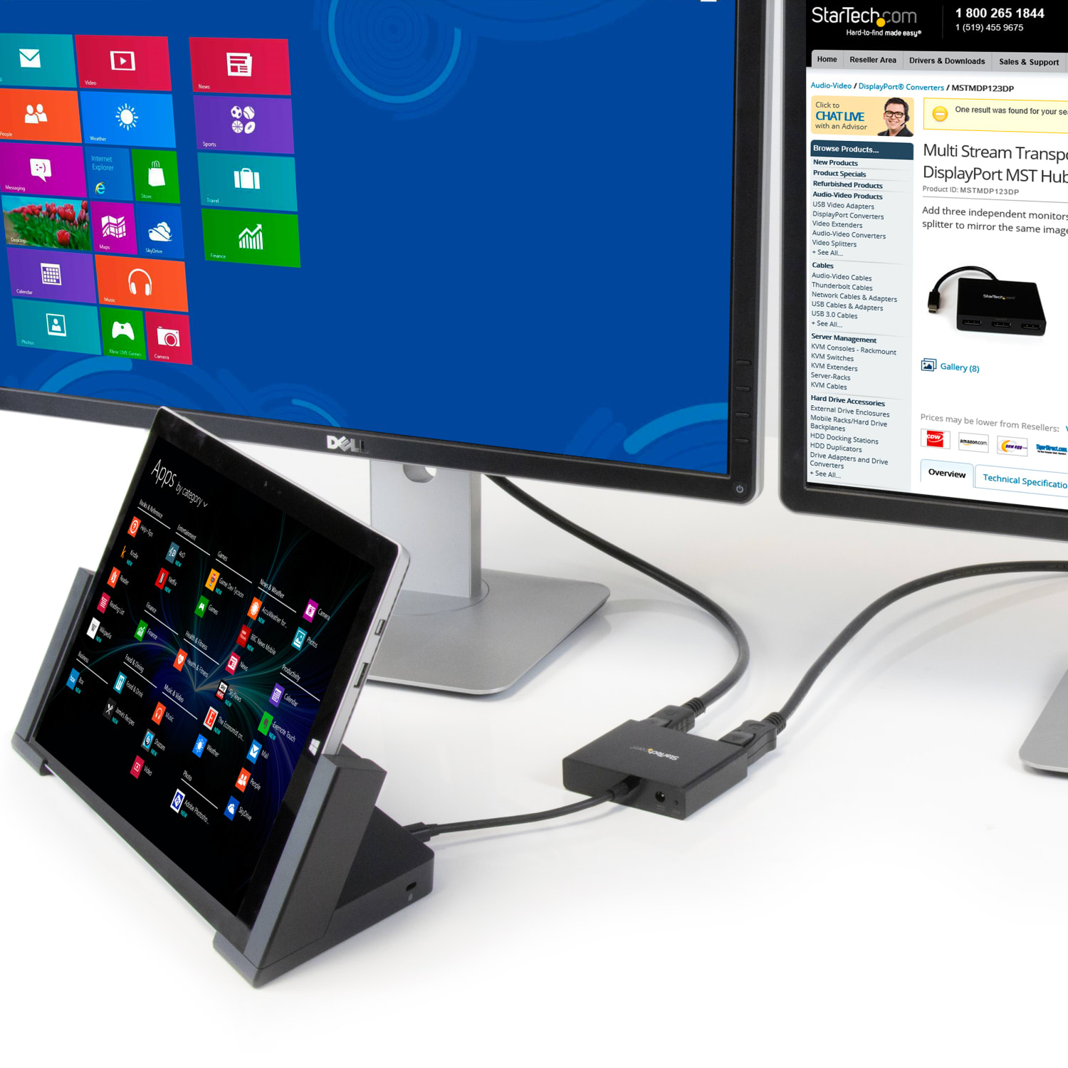 StarTech.com 3-Port Multi Monitor Adapter - Mini DisplayPort 1.2 to DisplayPort MST Hub - Triple 1080p/Dual 4K - Windows Extended Desktop - Image 6