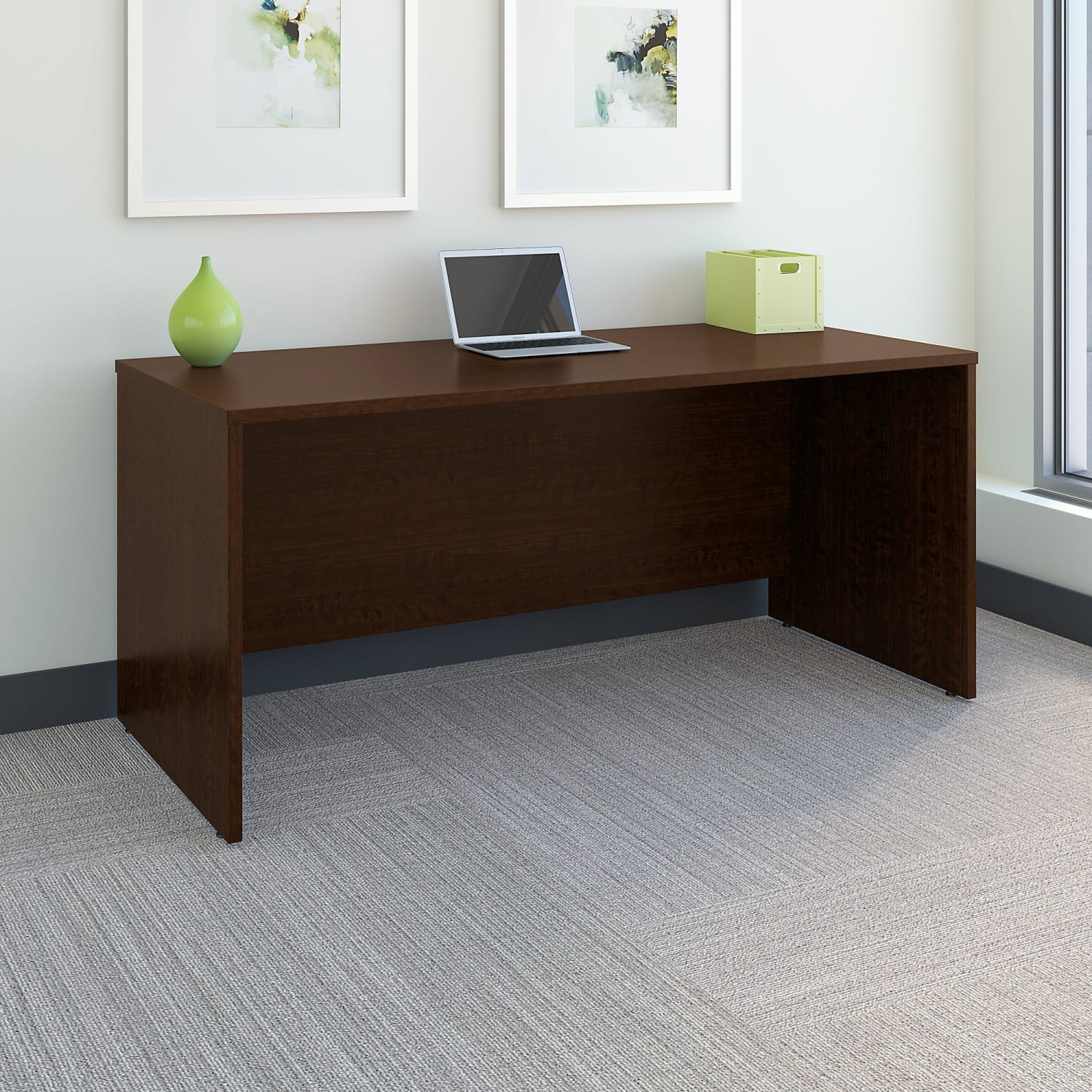 Bush Business Furniture Components Office 66inW Computer Desk, Mocha Cherry, Standard Delivery - Image 3