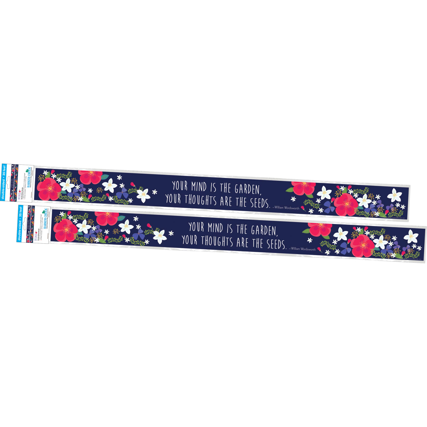 Barker Creek Double-Sided Borders, 3in x 35in, Petals, 12 Strips Per Pack, Set Of 2 Packs - Image 3