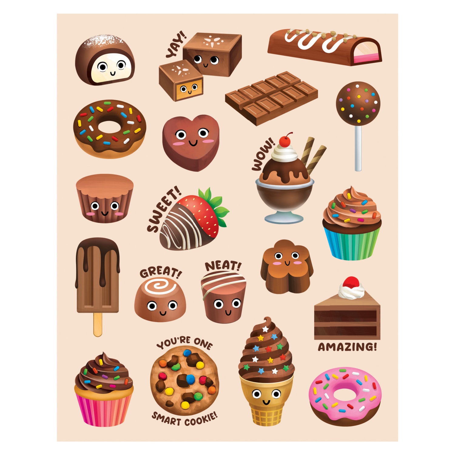 Teacher Created Resources Smelly Stickers, Chocolate, 120 Per Pack, Set Of 6 Packs - Image 3