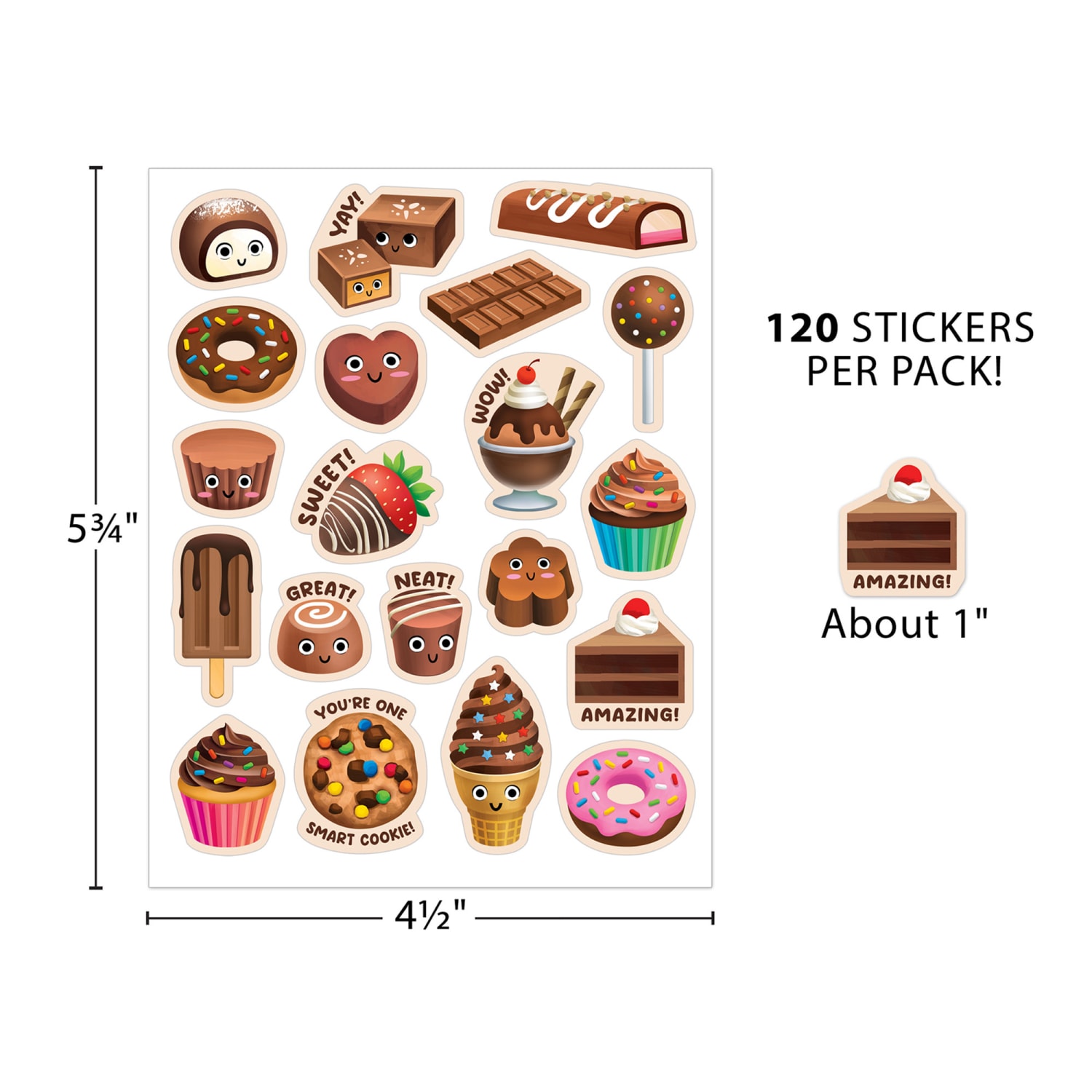 Teacher Created Resources Smelly Stickers, Chocolate, 120 Per Pack, Set Of 6 Packs - Image 4