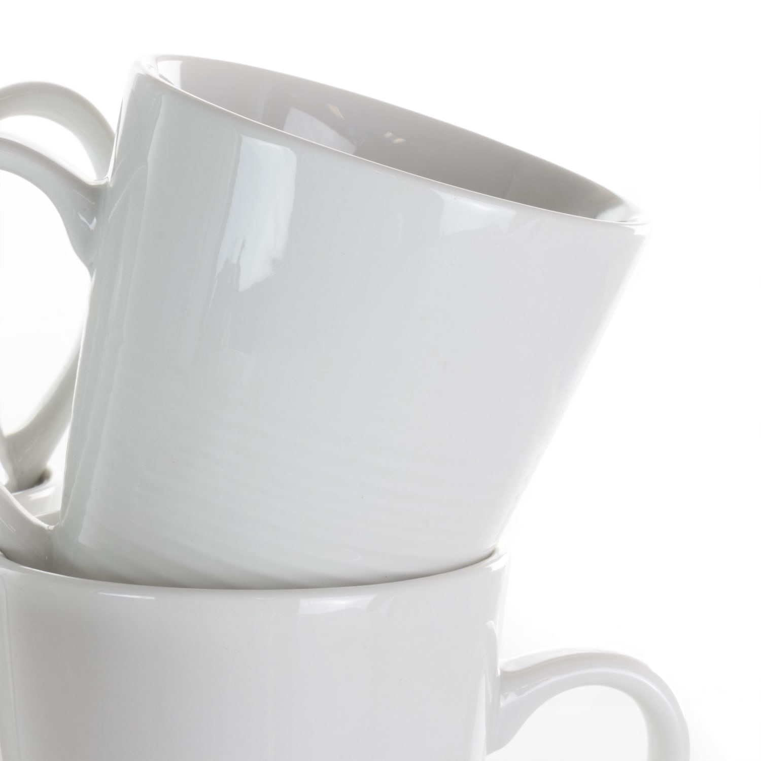 Elama Amie 8-Piece Porcelain Mug Set, 12 Oz, White - Image 4