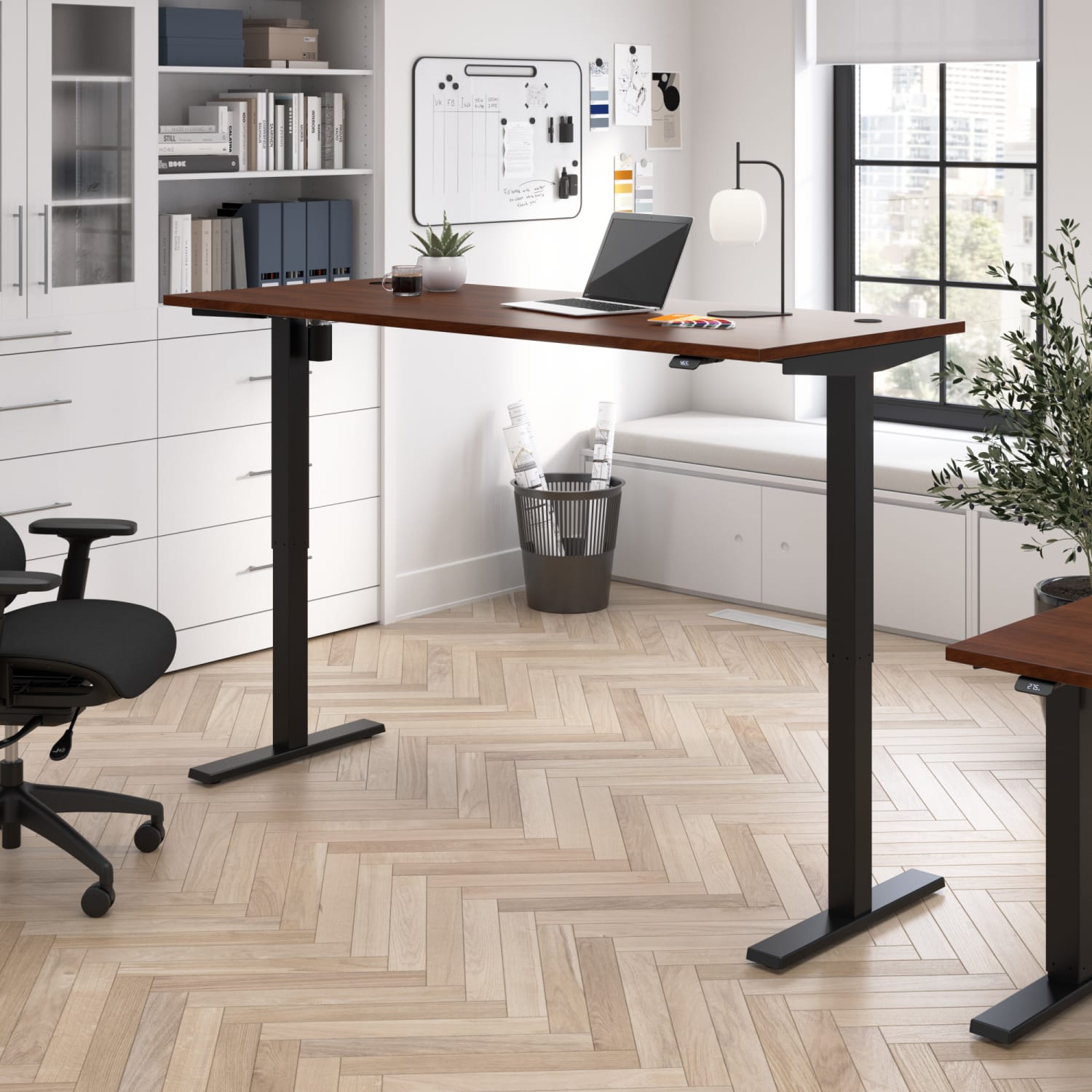 Bush Business Furniture Move 40 Series Electric 72inW x 30inD Electric Height-Adjustable Standing Desk, Hansen Cherry/Black, Standard Delivery - Image 3