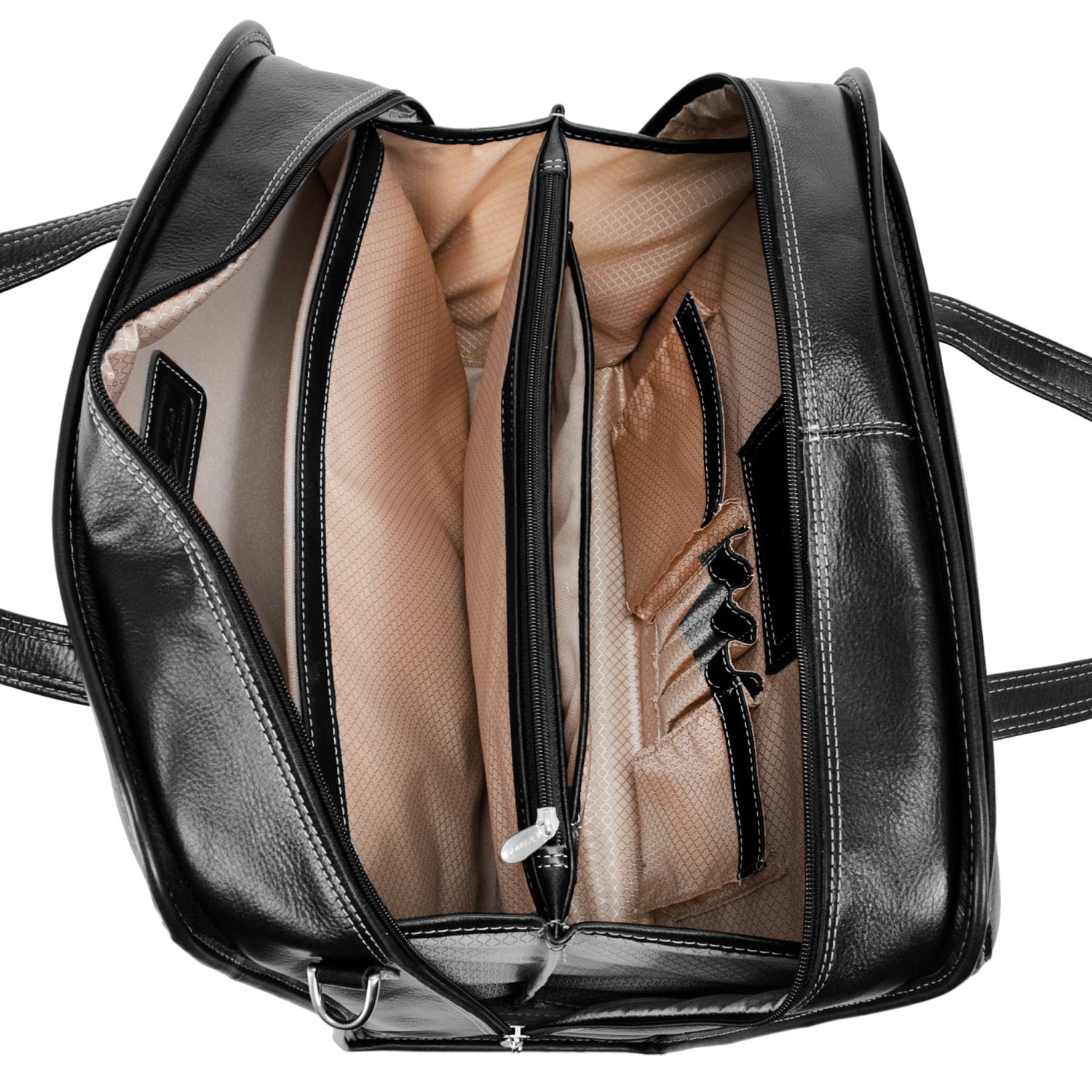 Siamod Carugetto Leather Laptop Case For 17in Laptops, Black - Image 3