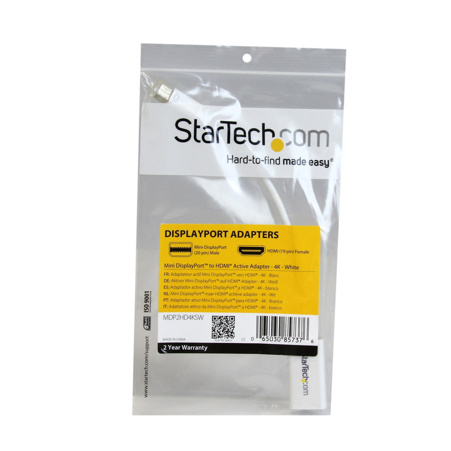 StarTech.com Mini DisplayPort To HDMI 4K Audio/Video Converter, White - Image 5