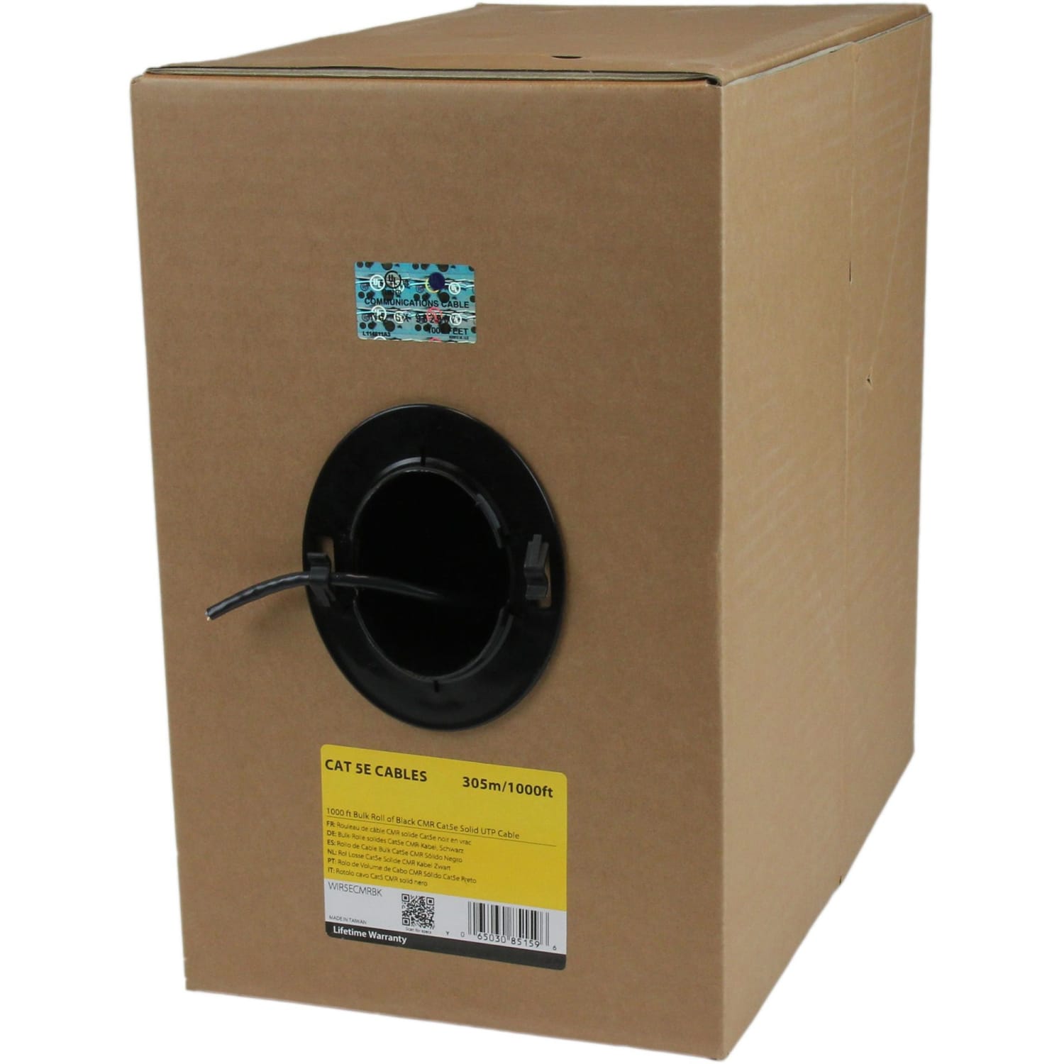 StarTech.com 1000 ft Bulk Roll of Black CMR Cat5e Solid UTP Riser Cable e - Bulk Cat5e Cable - 1000 ft Cat5e Cable - WIR5ECMRBK - Image 4