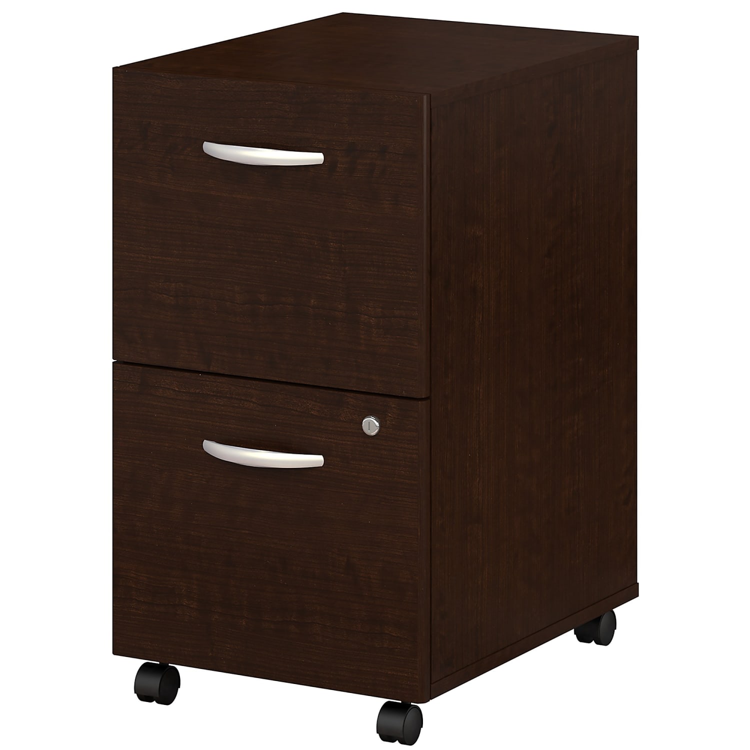 Bush Business Furniture Series C Components 21inD Vertical 2-Drawer Mobile File Cabinet, Mocha Cherry, Standard Delivery