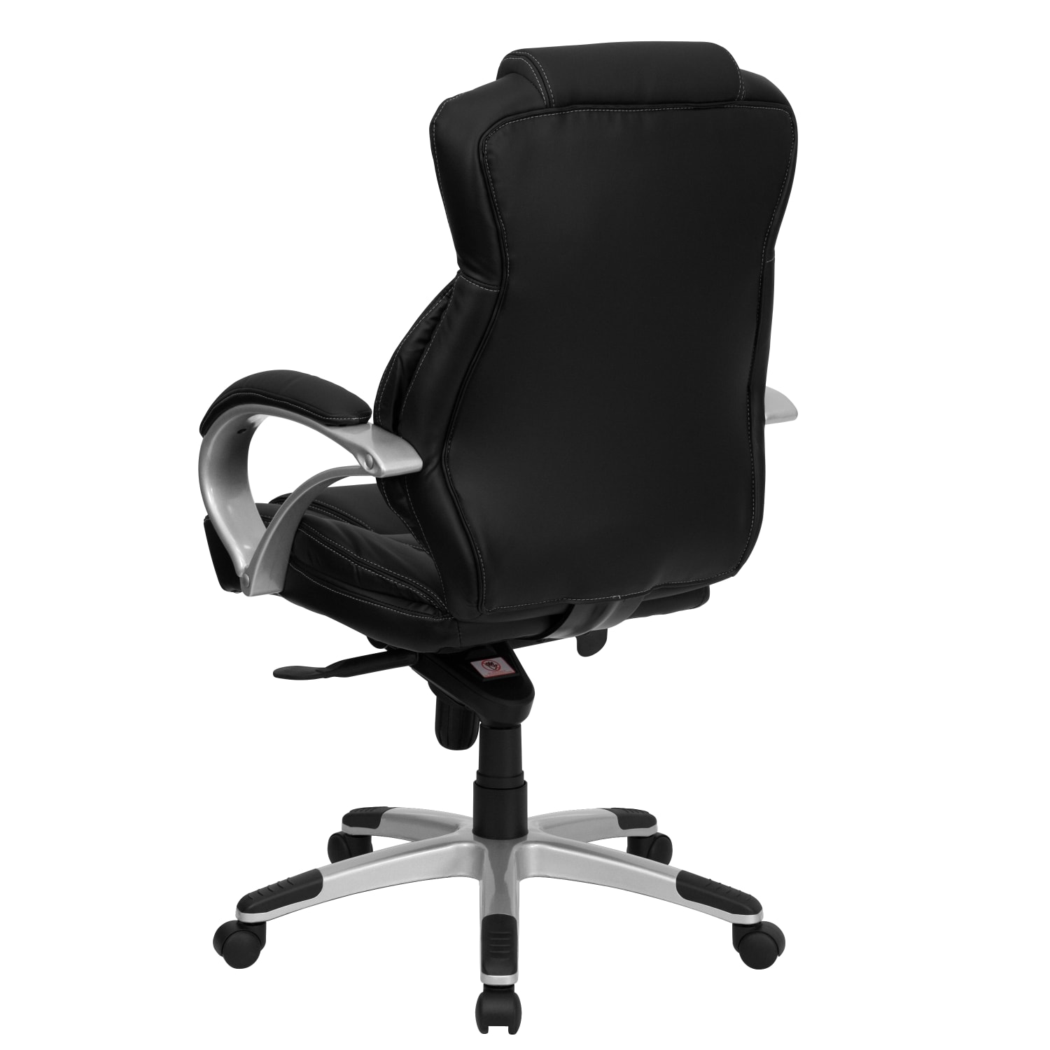 Flash Furniture Contemporary LeatherSoft Faux Leather High-Back Swivel Chair, Black/Silver - Image 6