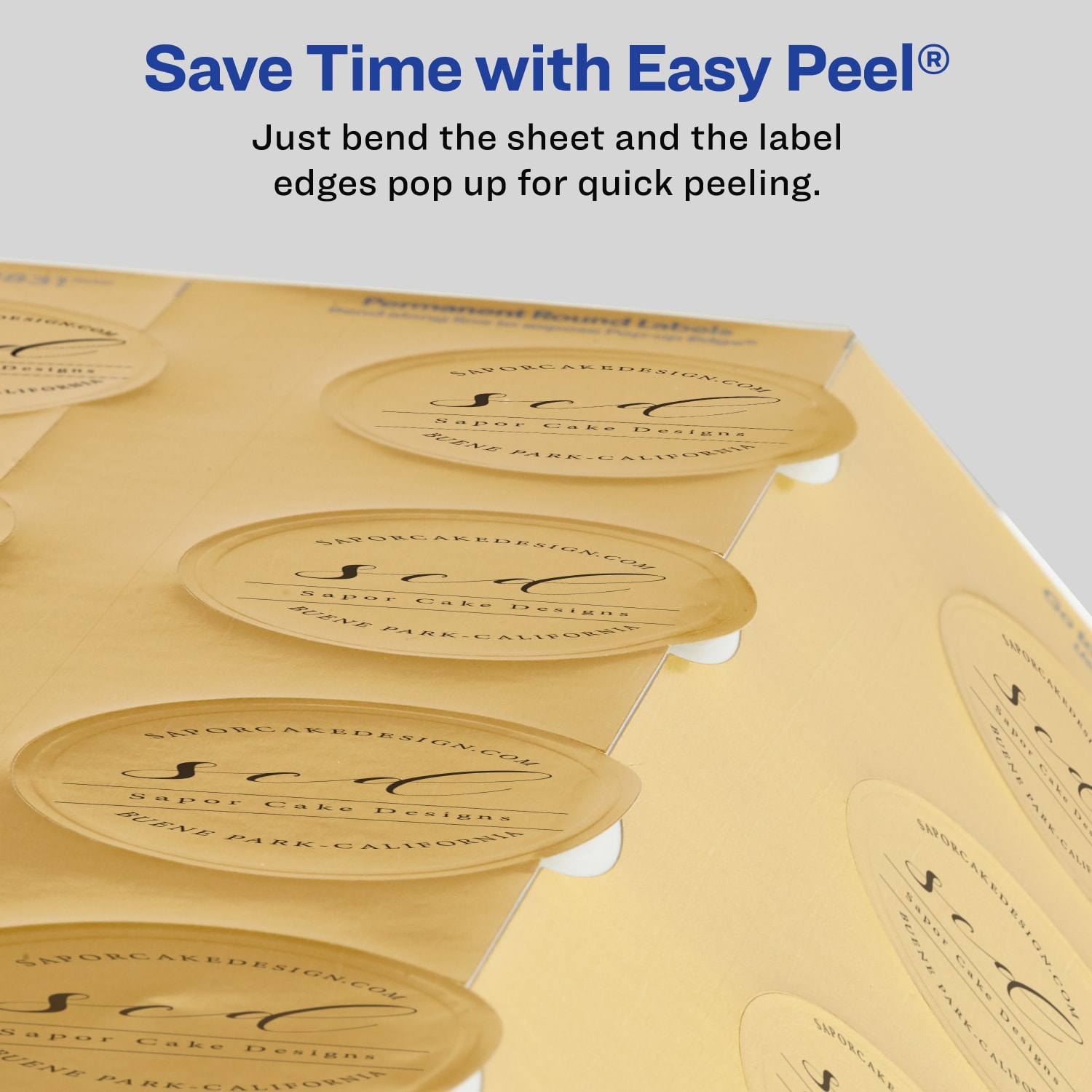 Avery Printable Embossed Foil Labels, 22831, Round, 2in Diameter, Gold, Pack Of 96 Customizable Labels - Image 4