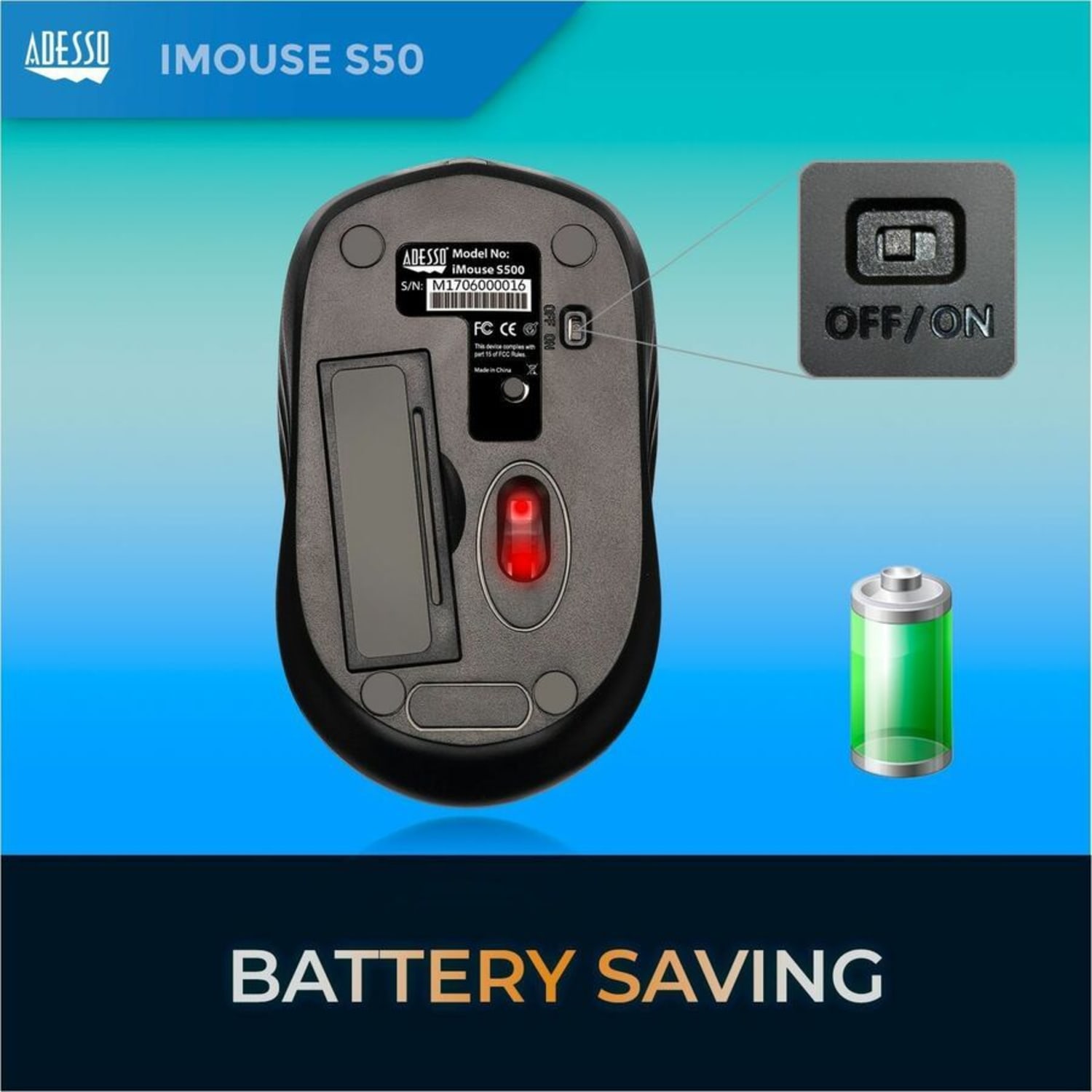 Adesso Wireless RF Optical Mouse - Image 5