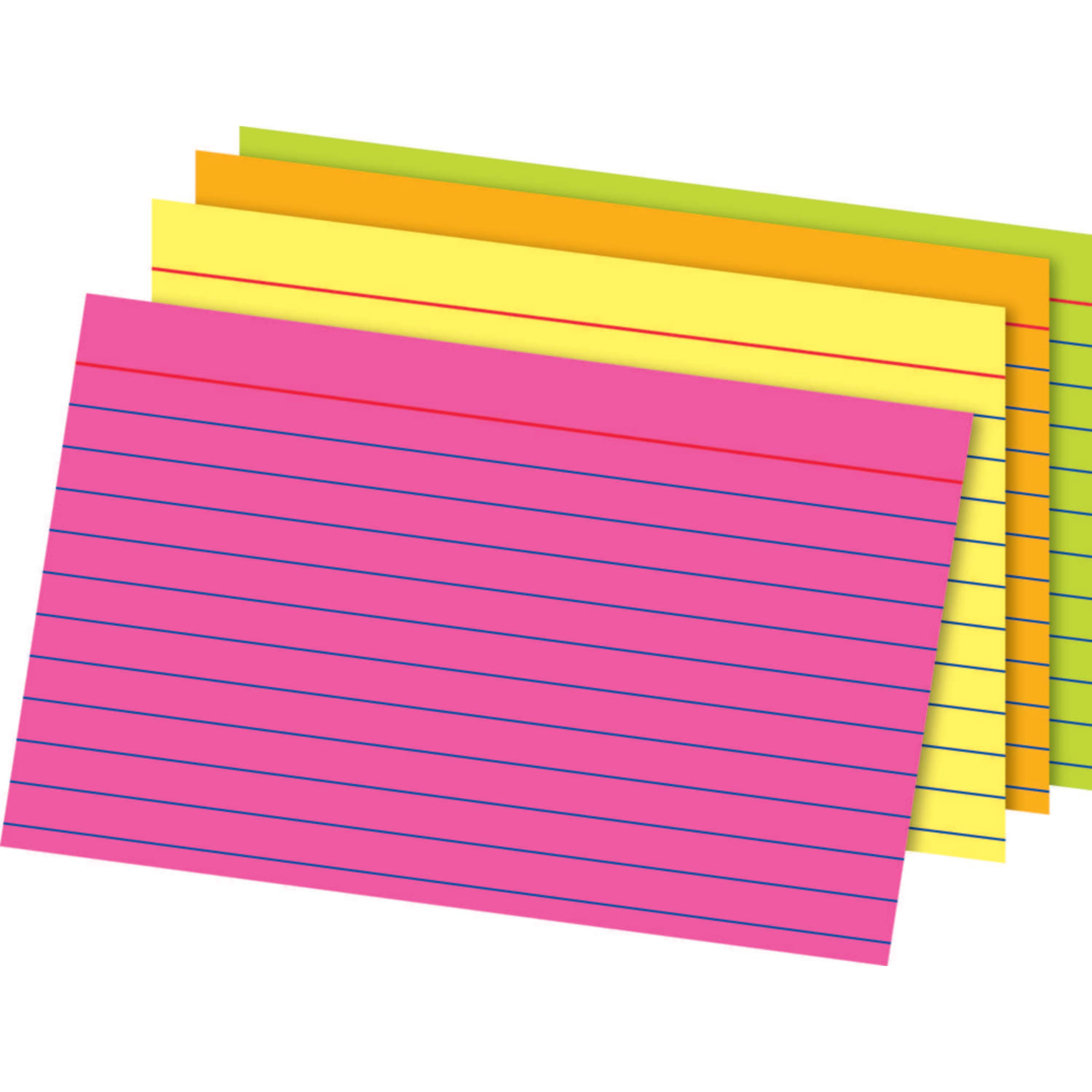 Office Depot Brand Glow Index Cards, 4in x 6in, Assorted Colors, Pack Of 100