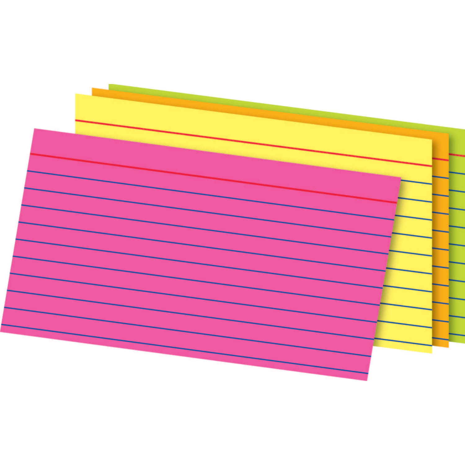 Office Depot Brand Glow Index Cards, 3in x 5in, Assorted Colors, Pack Of 300