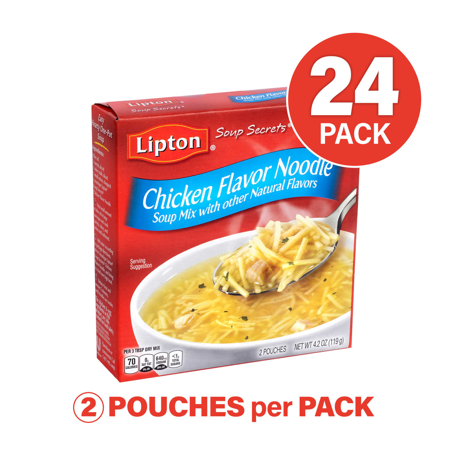 Lipton Savoury Chicken Noodle Soup, 4.2 Oz, 24 Mixes Per Pack - Image 3