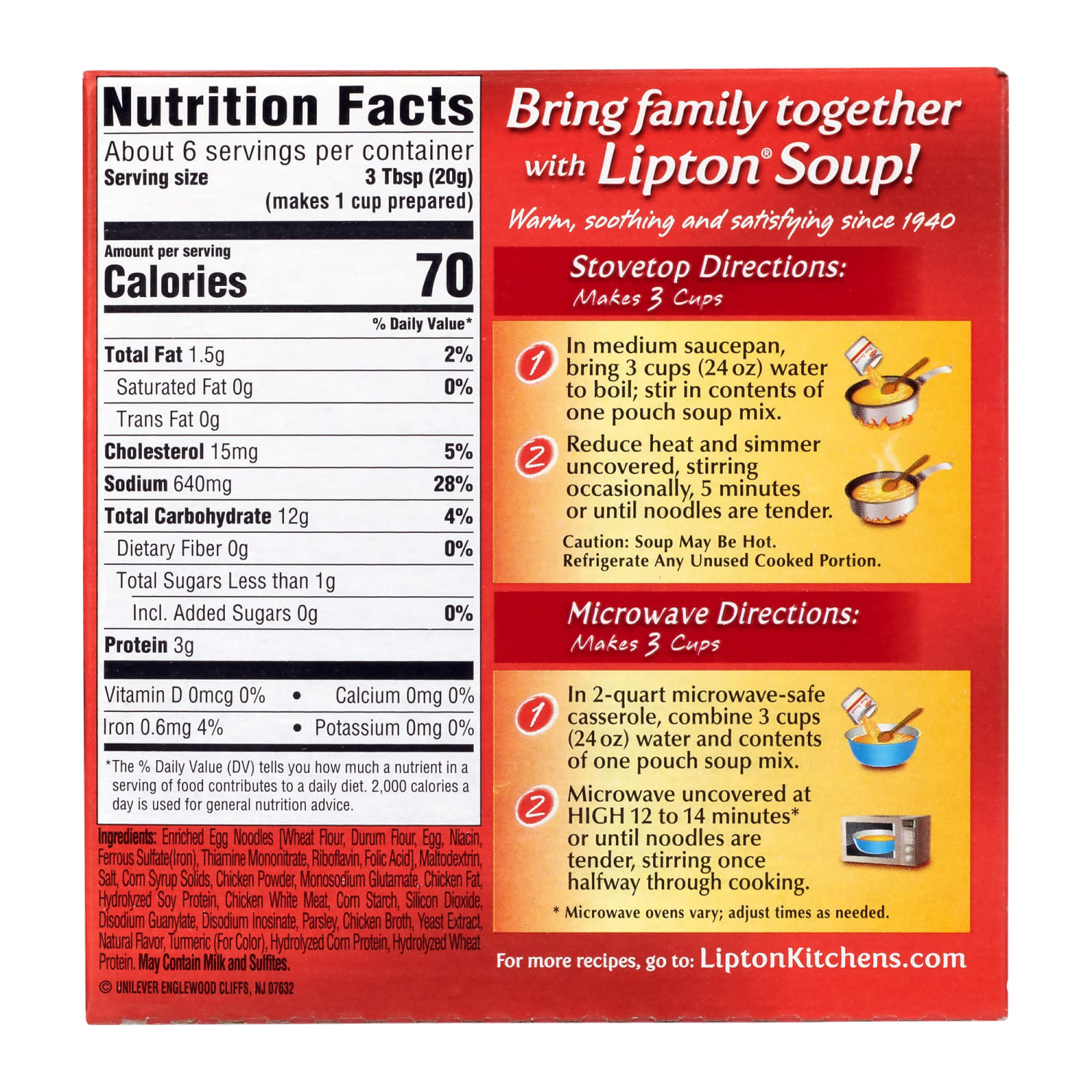 Lipton Savoury Chicken Noodle Soup, 4.2 Oz, 24 Mixes Per Pack - Image 5