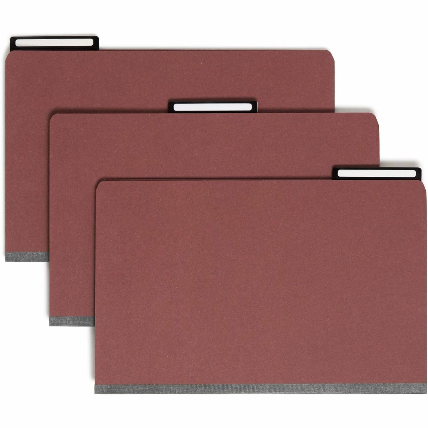 Smead 1/3-Cut Metal Tab Classification Folders, Legal Size, 2in Expansion, 60% Recycled, Red, Box Of 10 - Image 4