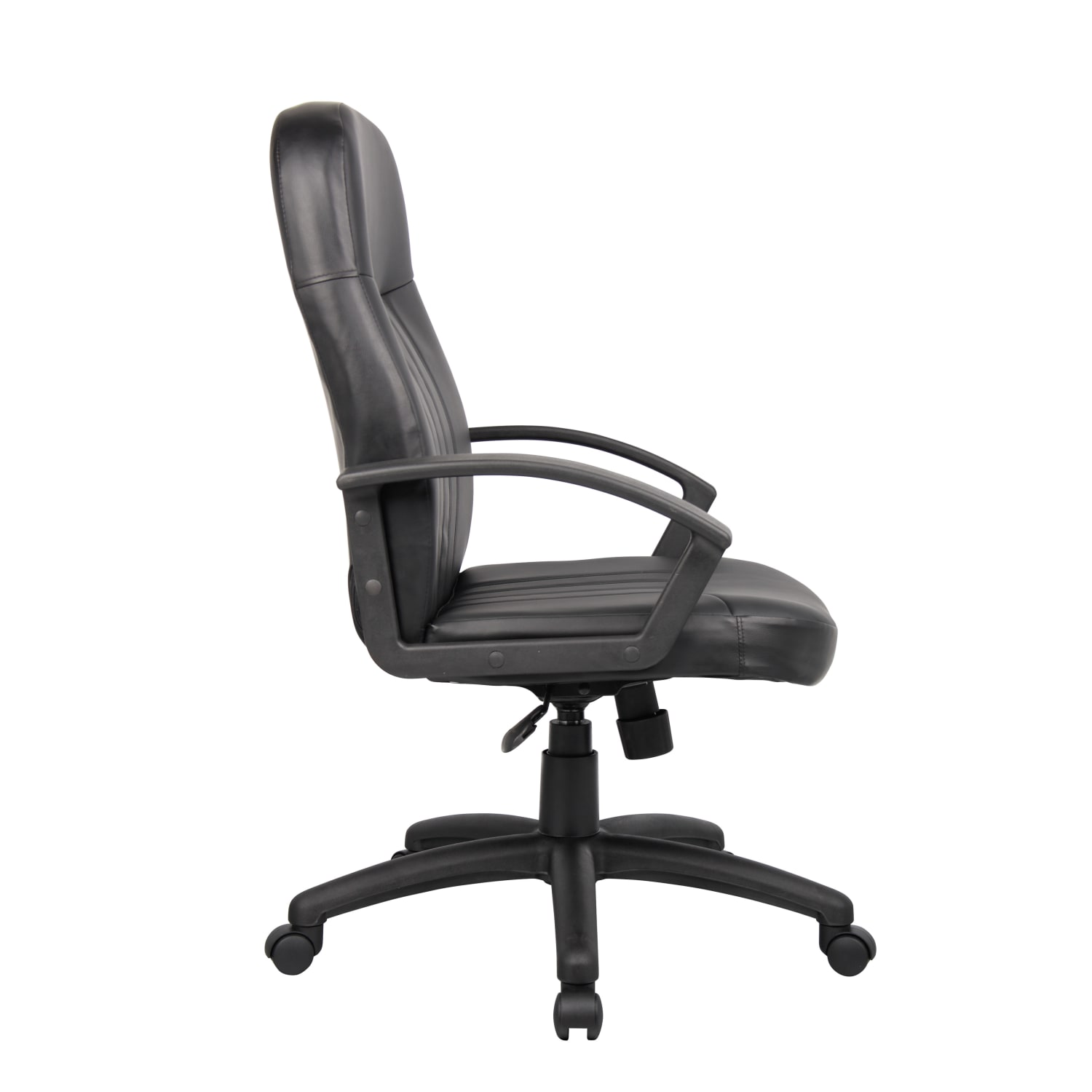 Boss Office Products Ergonomic Mid-Back Leather Chair, Black - Image 4